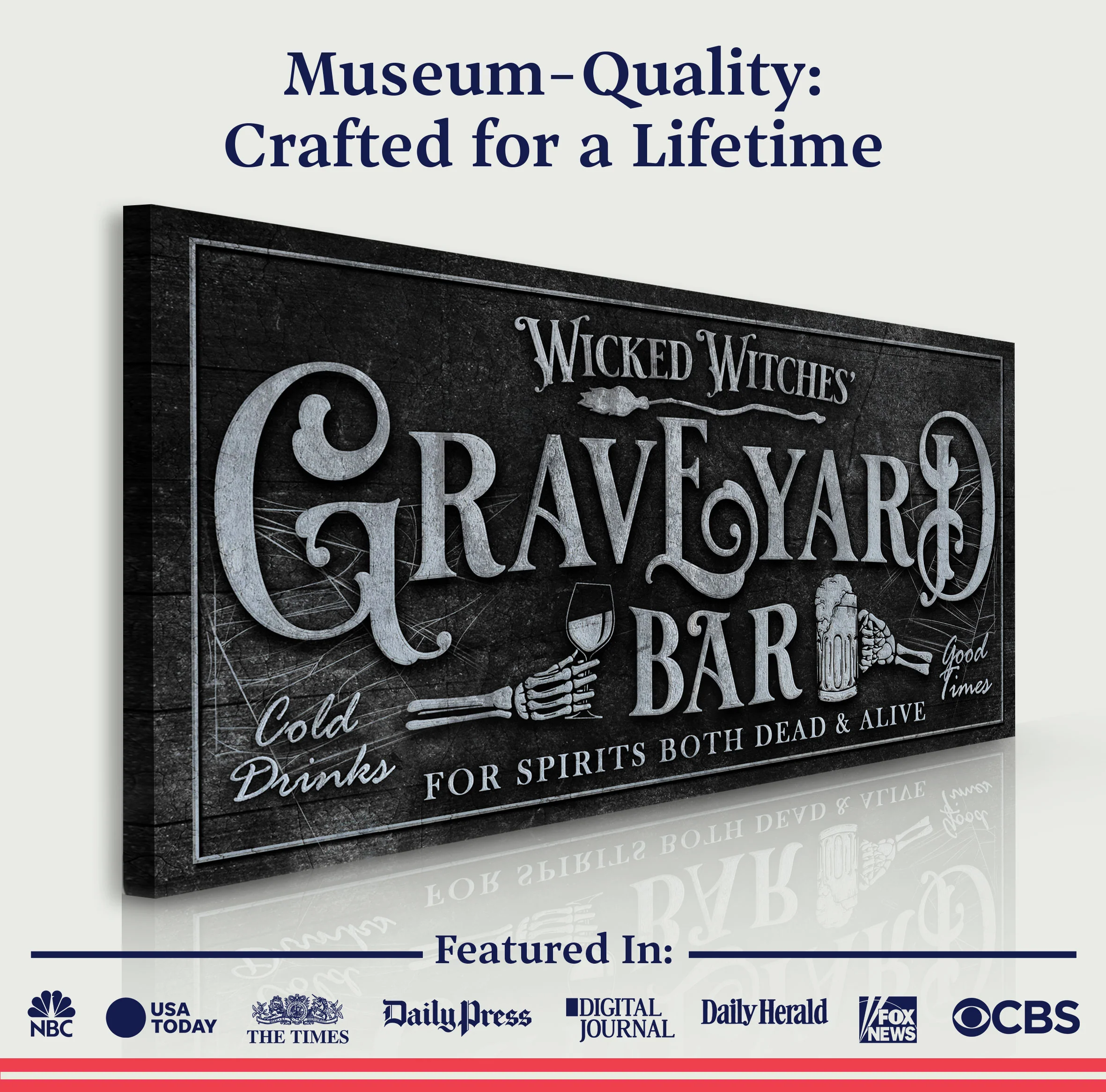 Wicked Witches' Graveyard Bar Halloween Sign II - Image 5
