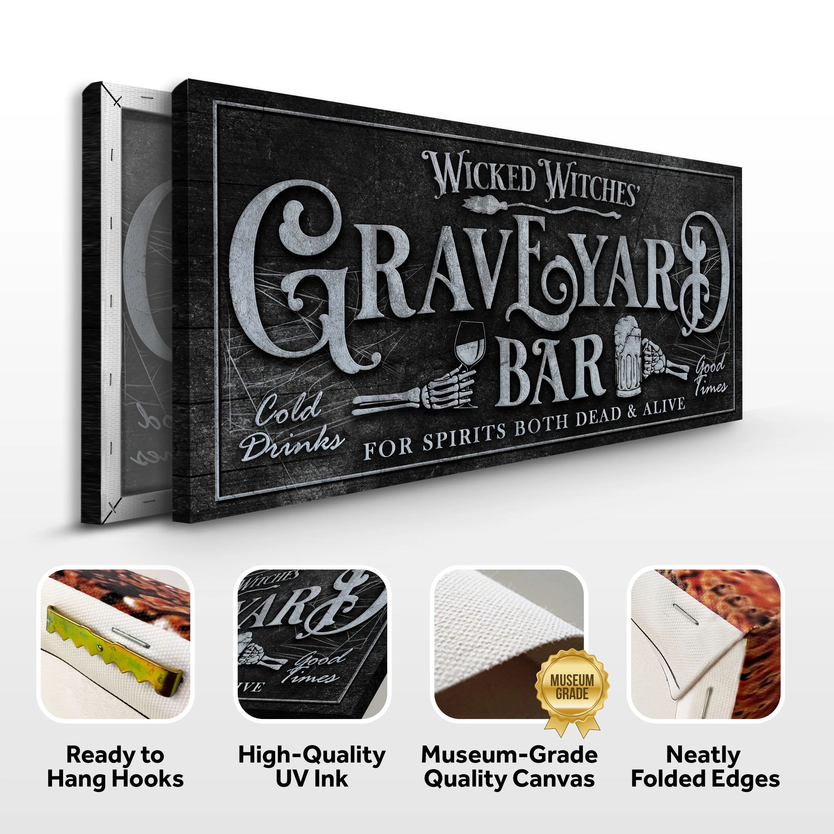 Wicked Witches' Graveyard Bar Halloween Sign II - Image 6