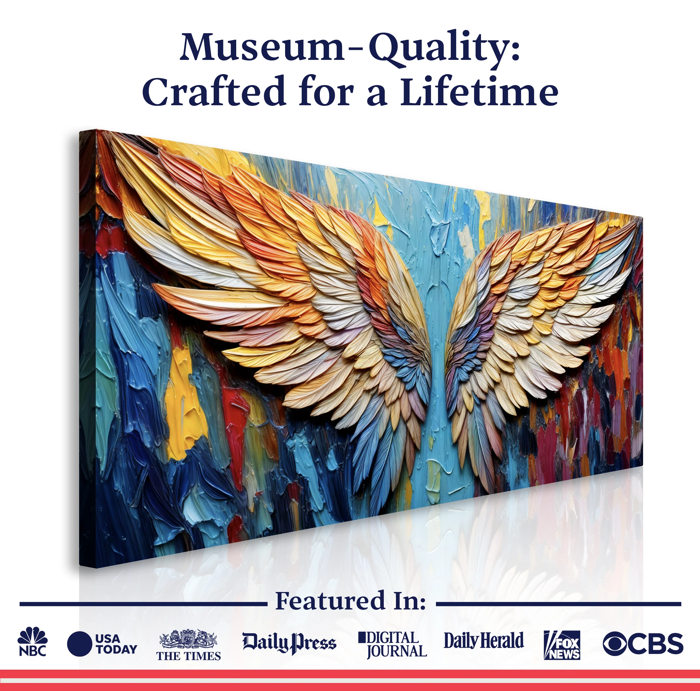 Wings of Hope Impasto Wall Art - Image 6