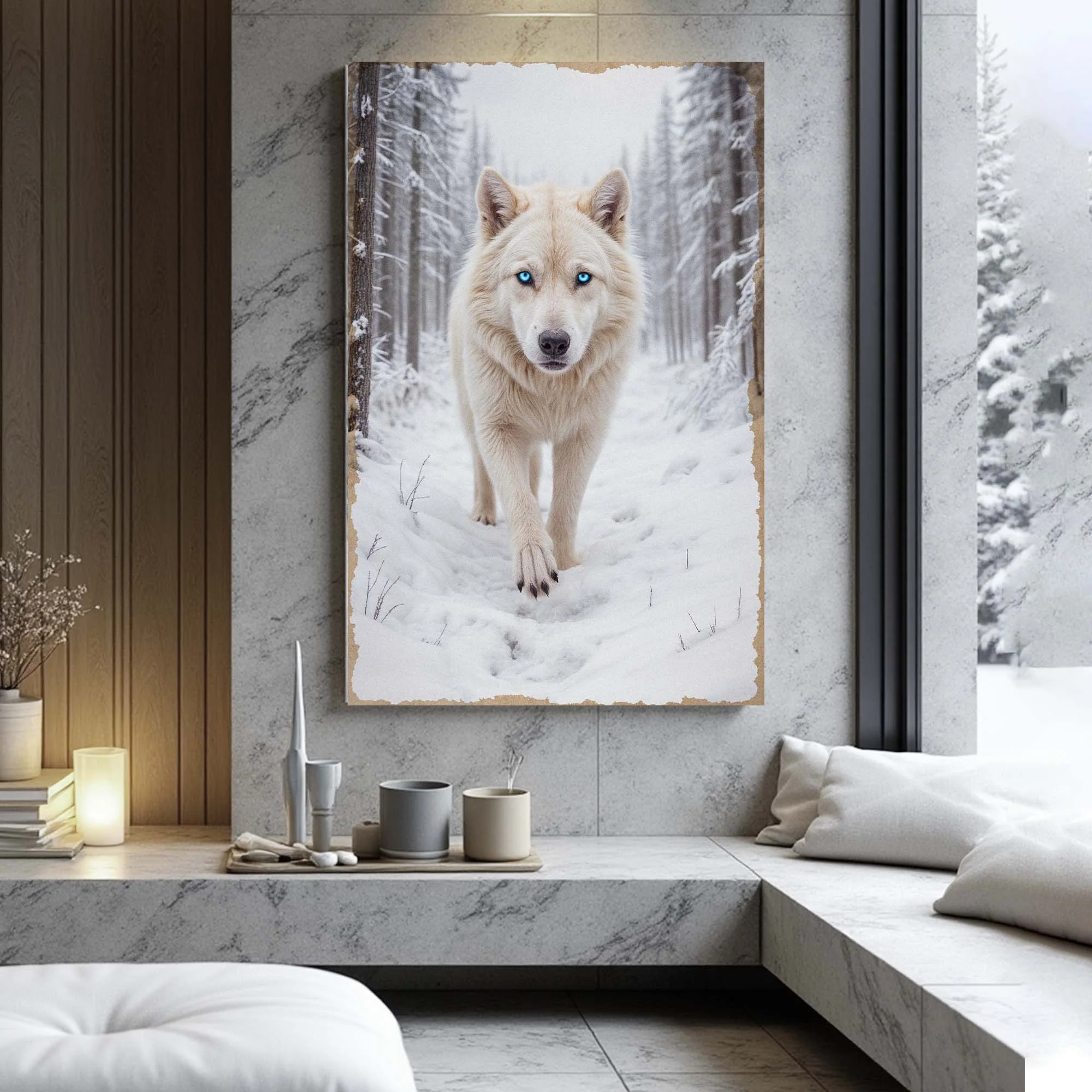 Winter’s Silent Hunter Wolf Wall Art - Image 3