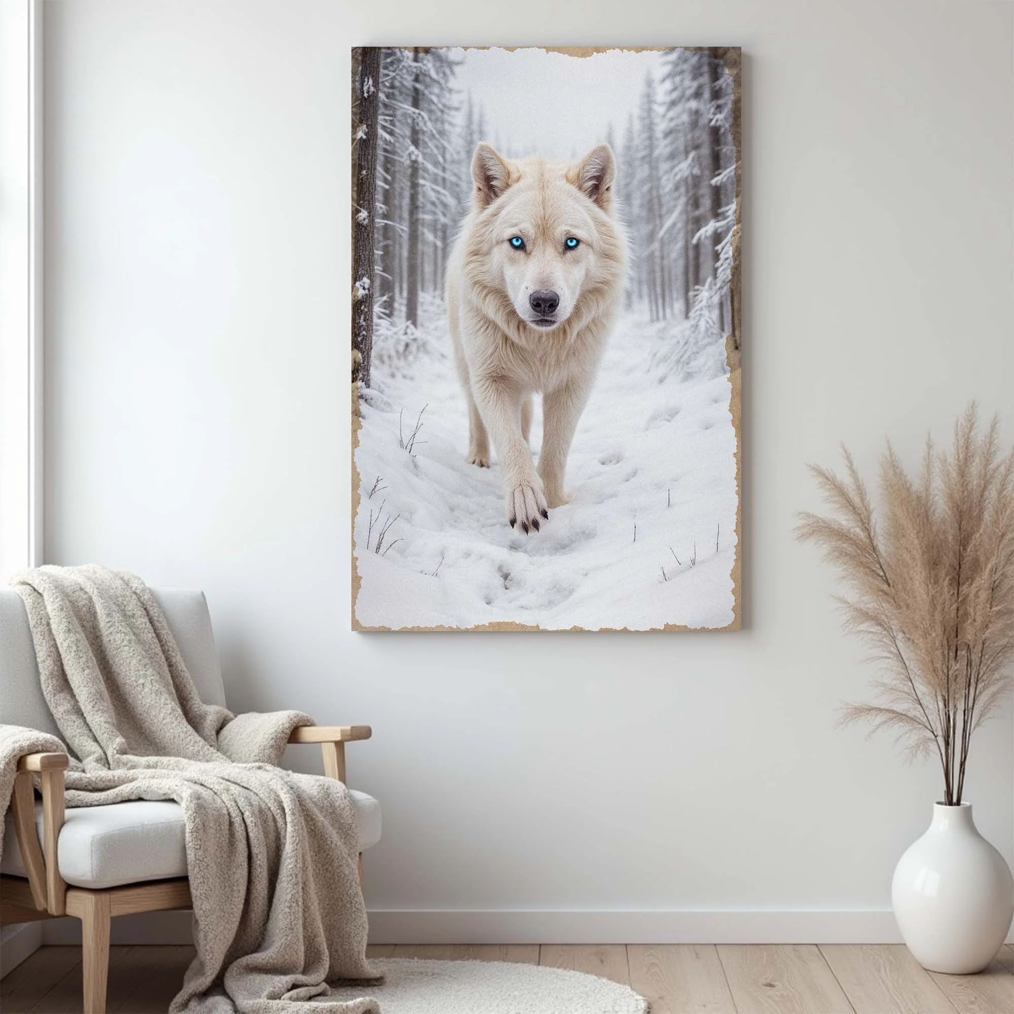 Winter’s Silent Hunter Wolf Wall Art - Image 4