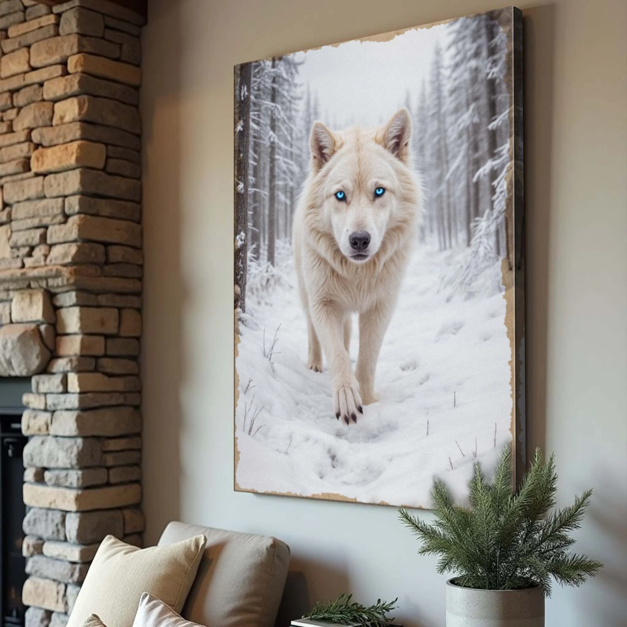 Winter’s Silent Hunter Wolf Wall Art - Image 5