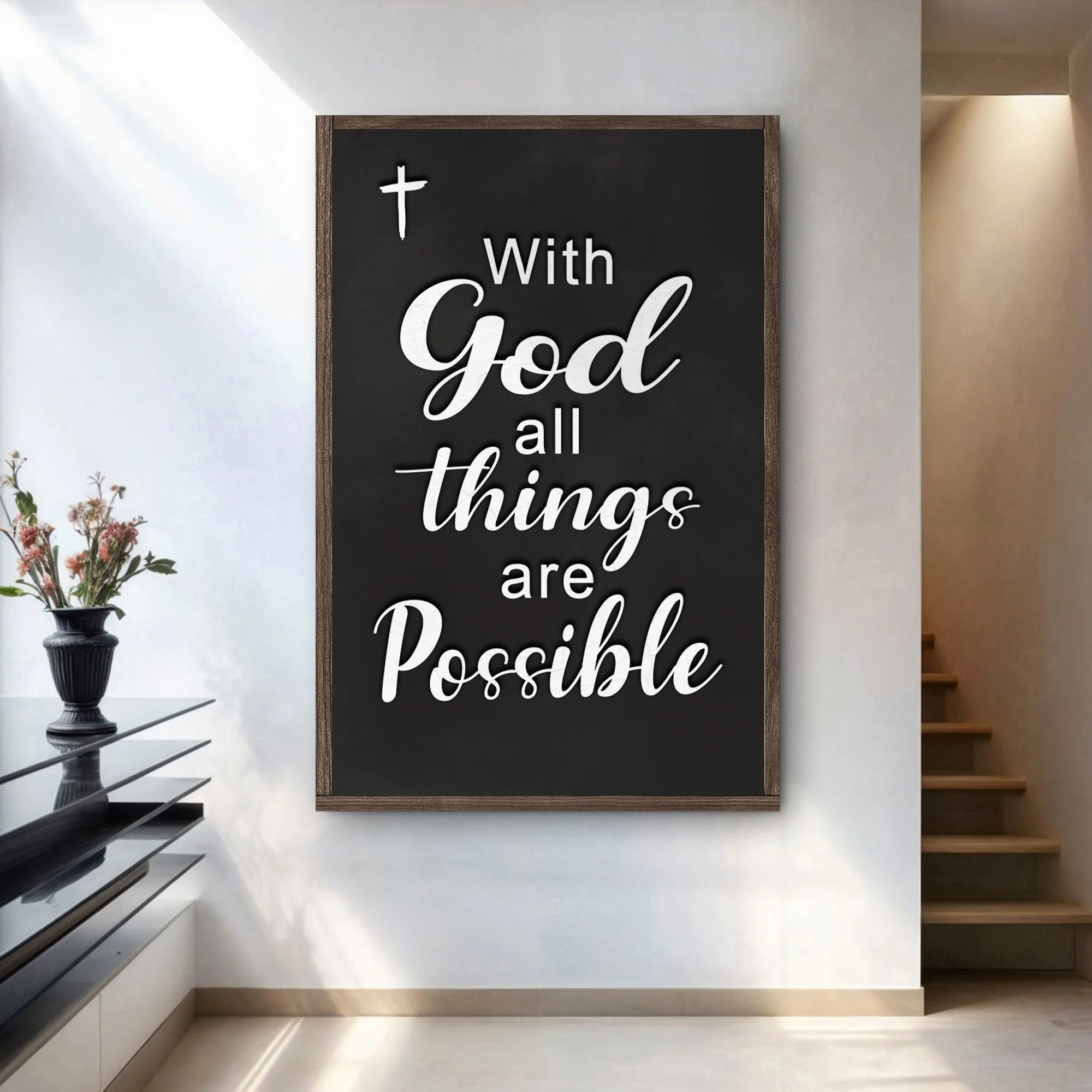 With God All Things Are Possible Faith Sign V - Image 2