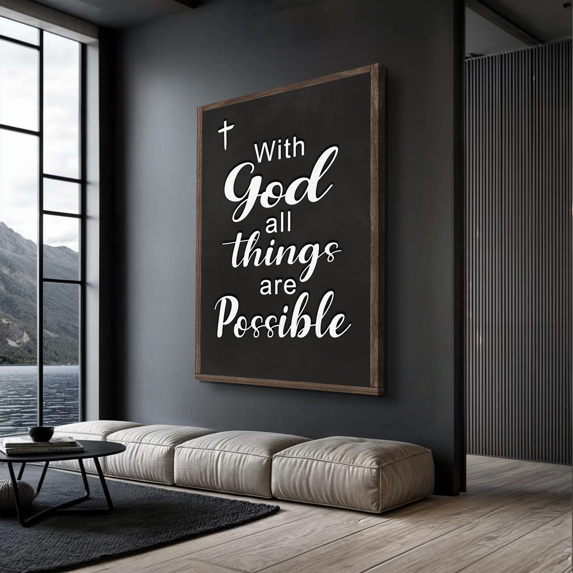 With God All Things Are Possible Faith Sign V - Image 3