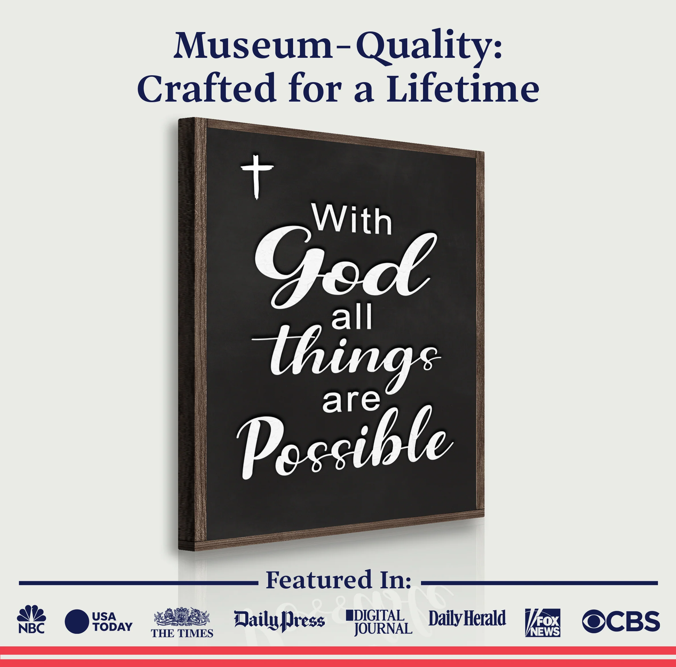 With God All Things Are Possible Faith Sign V - Image 6