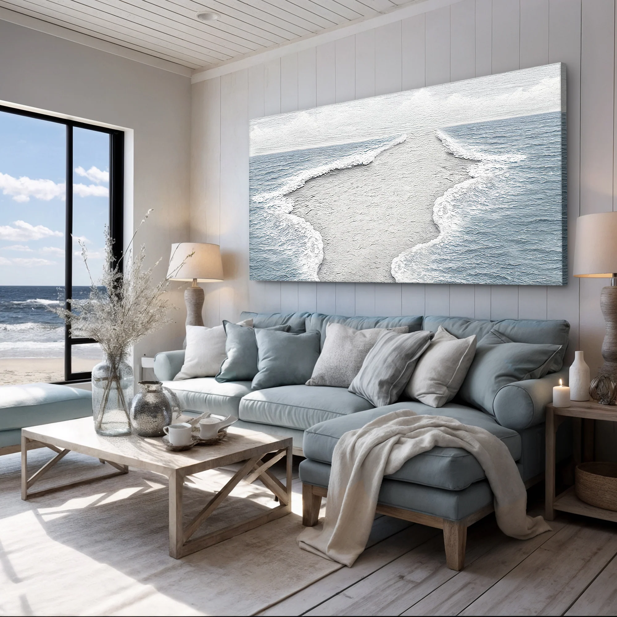 Abstract Beach Shore Wall Art VII - Image 3