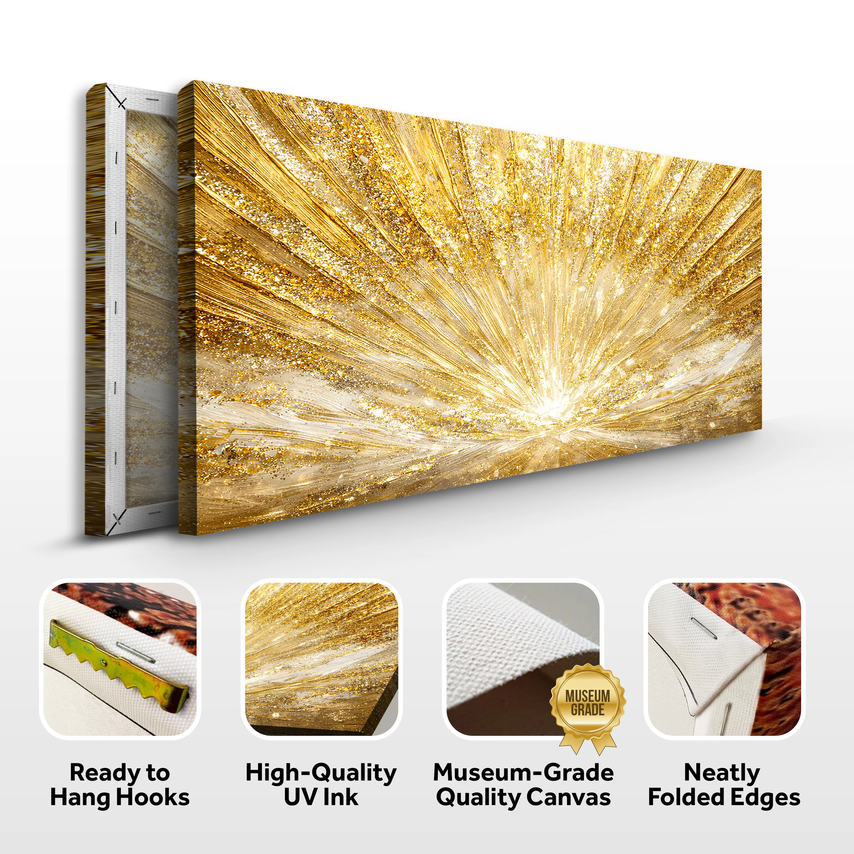 Golden Radiant Sun Abstract Wall Art - Image 8