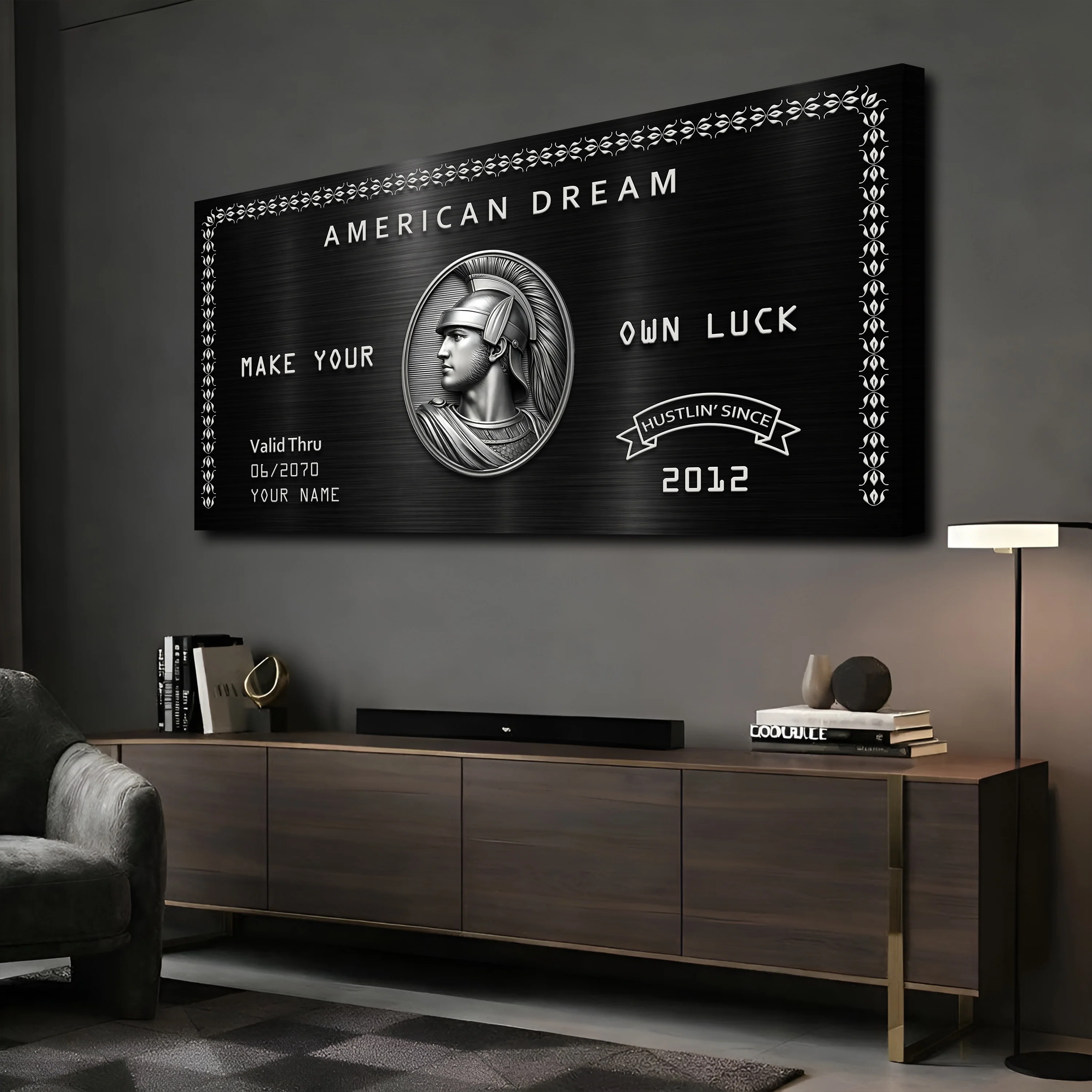 Personalized American Dream “Make Your Own Luck” Wall Sign III - Image 2