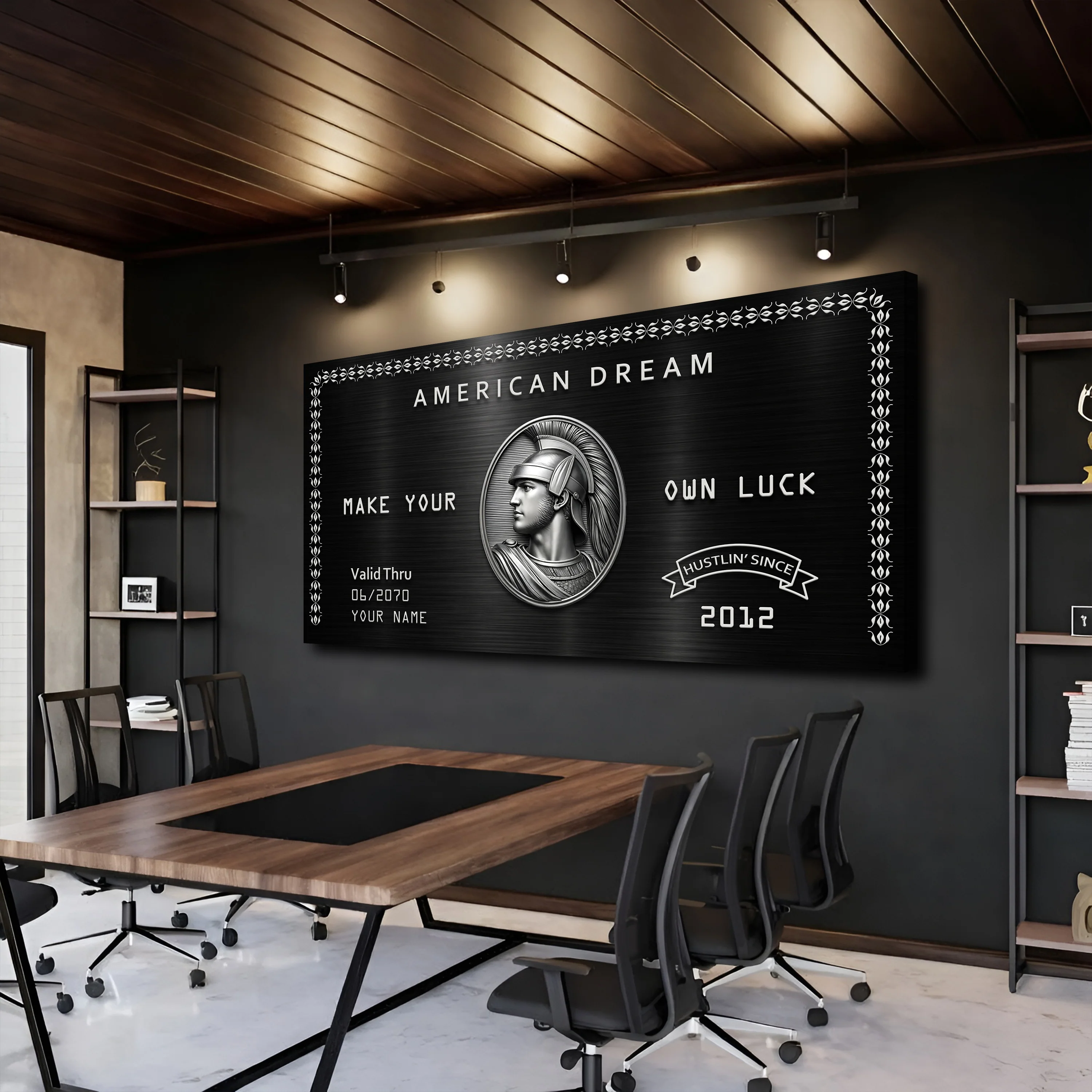 Personalized American Dream “Make Your Own Luck” Wall Sign III - Image 4
