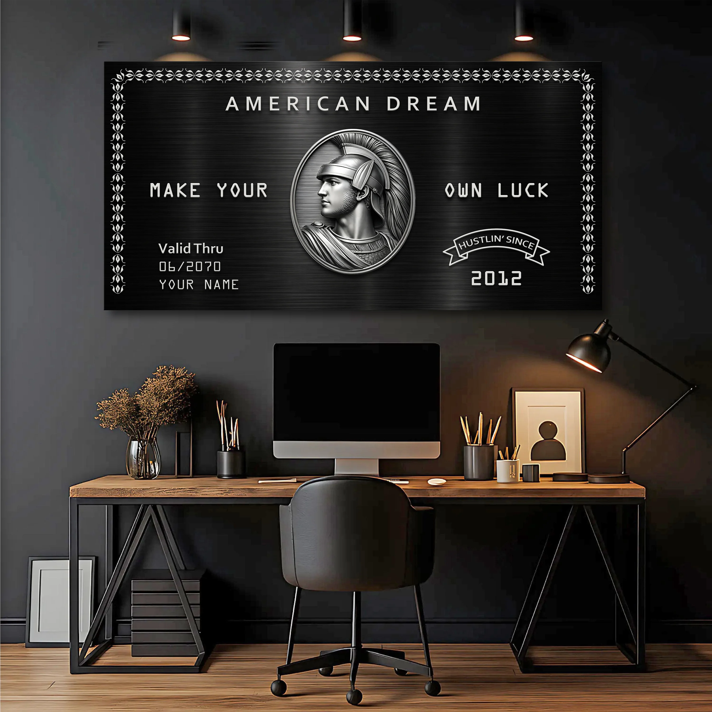 Personalized American Dream “Make Your Own Luck” Wall Sign III - Image 5