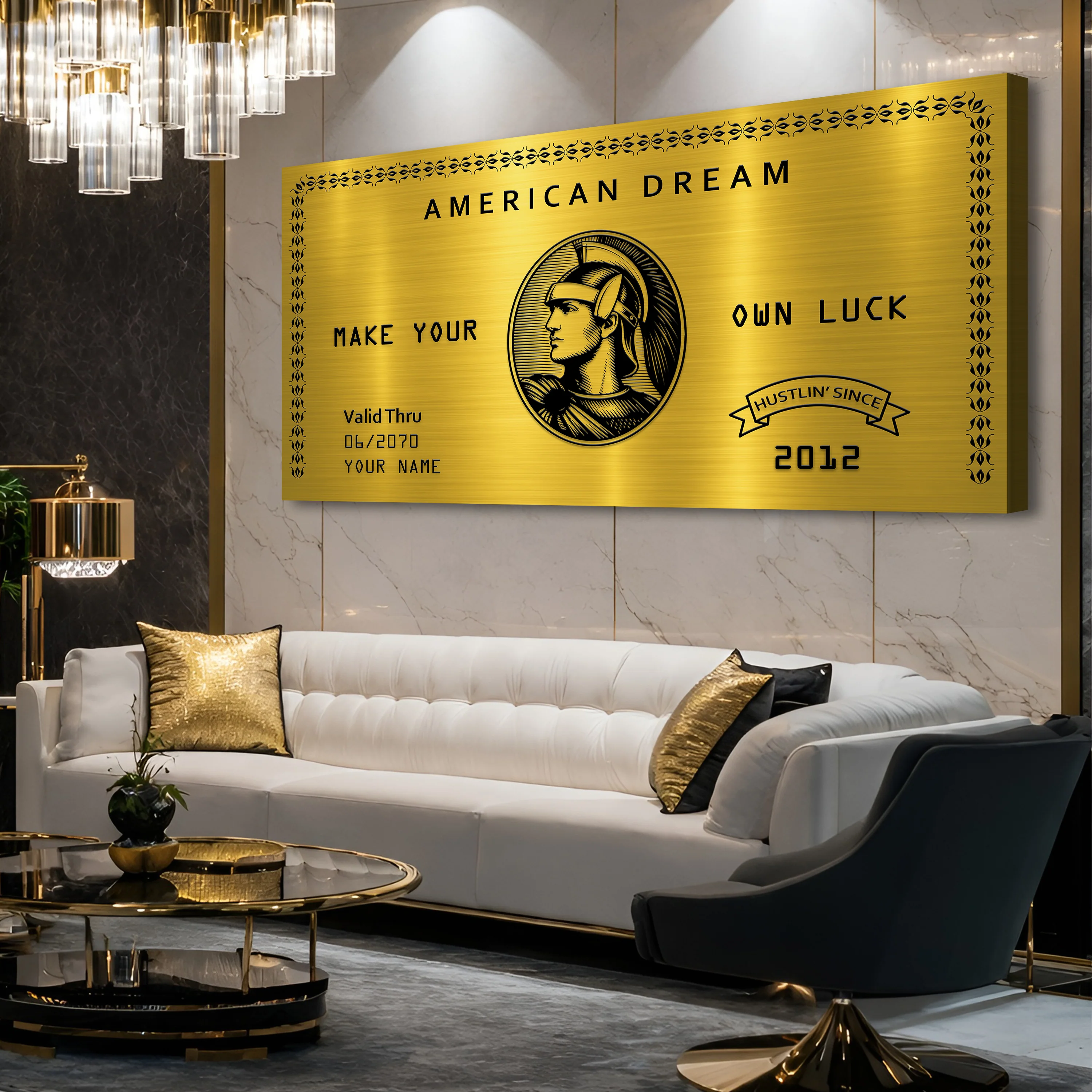 Personalized American Dream “Make Your Own Luck” Wall Sign IV - Image 2