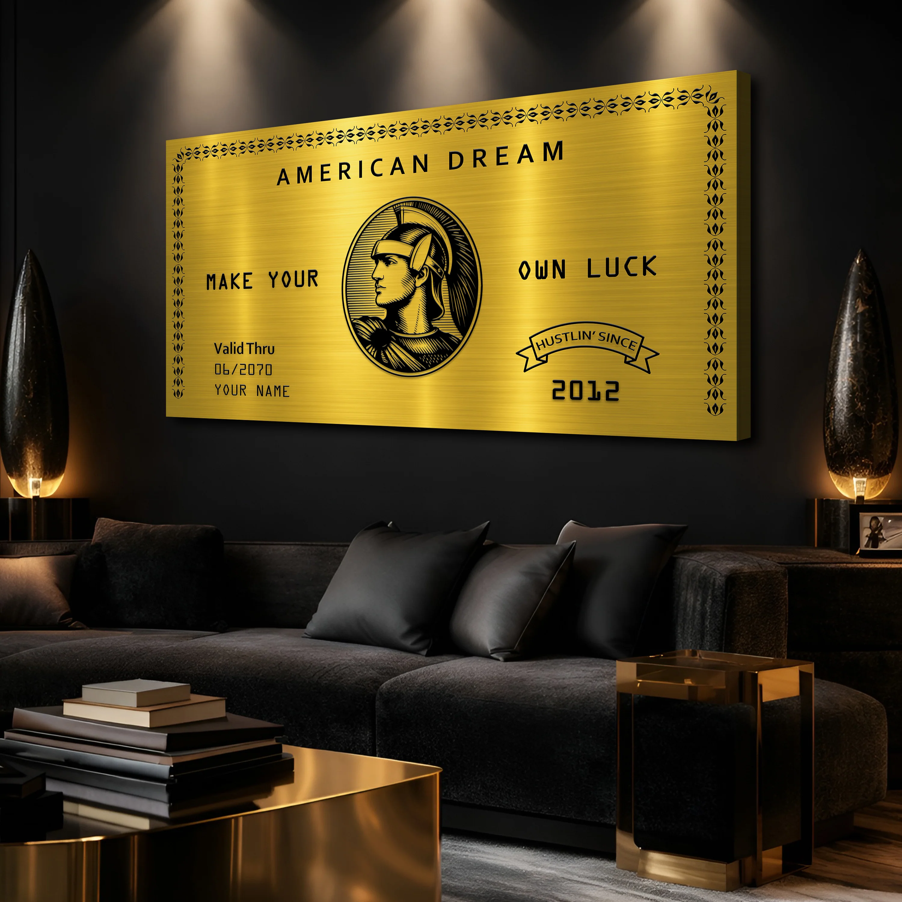 Personalized American Dream “Make Your Own Luck” Wall Sign IV - Image 4