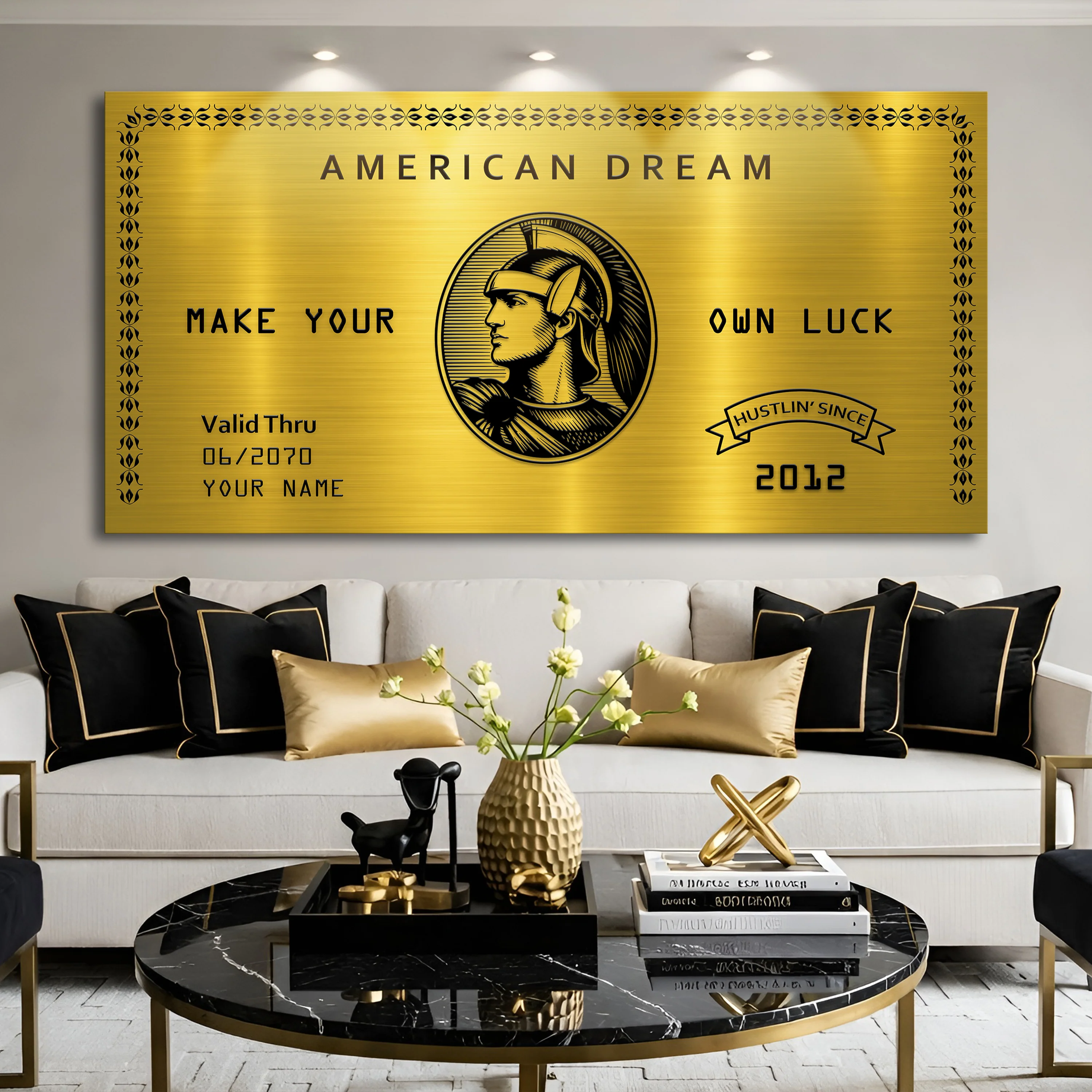 Personalized American Dream “Make Your Own Luck” Wall Sign IV - Image 5