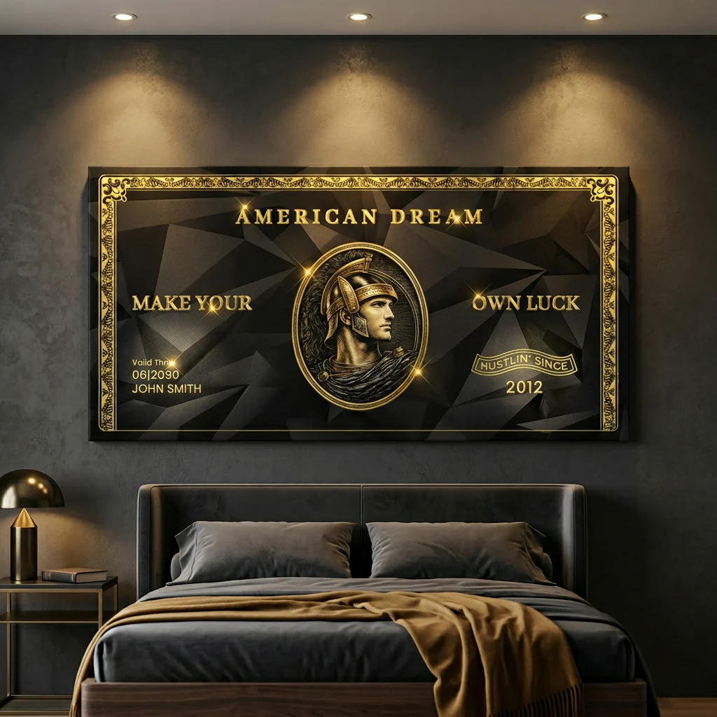 Personalized American Dream “Make Your Own Luck” Wall Sign - Image 2