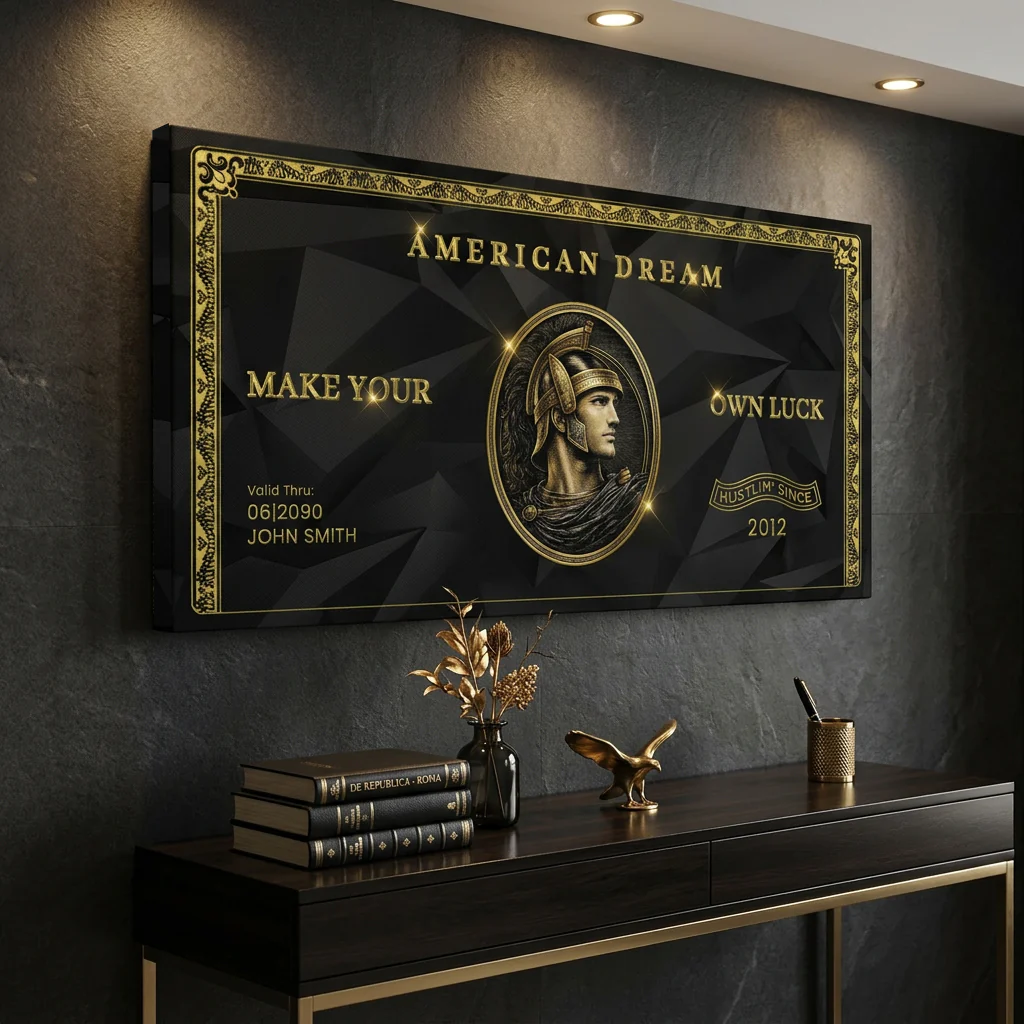 Personalized American Dream “Make Your Own Luck” Wall Sign - Image 3