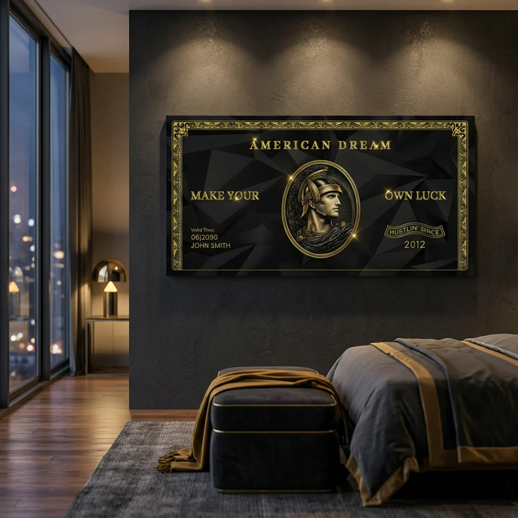 Personalized American Dream “Make Your Own Luck” Wall Sign - Image 4