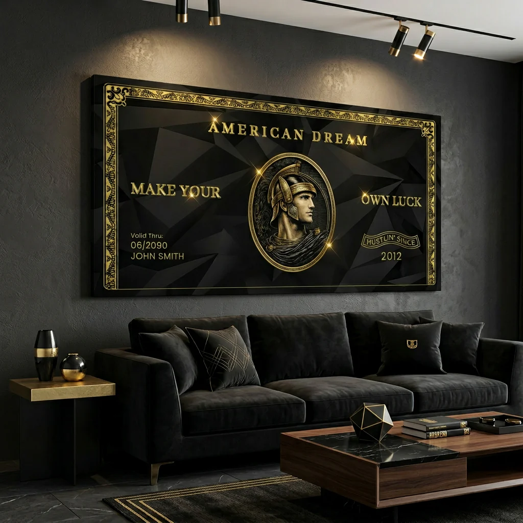 Personalized American Dream “Make Your Own Luck” Wall Sign - Image 5