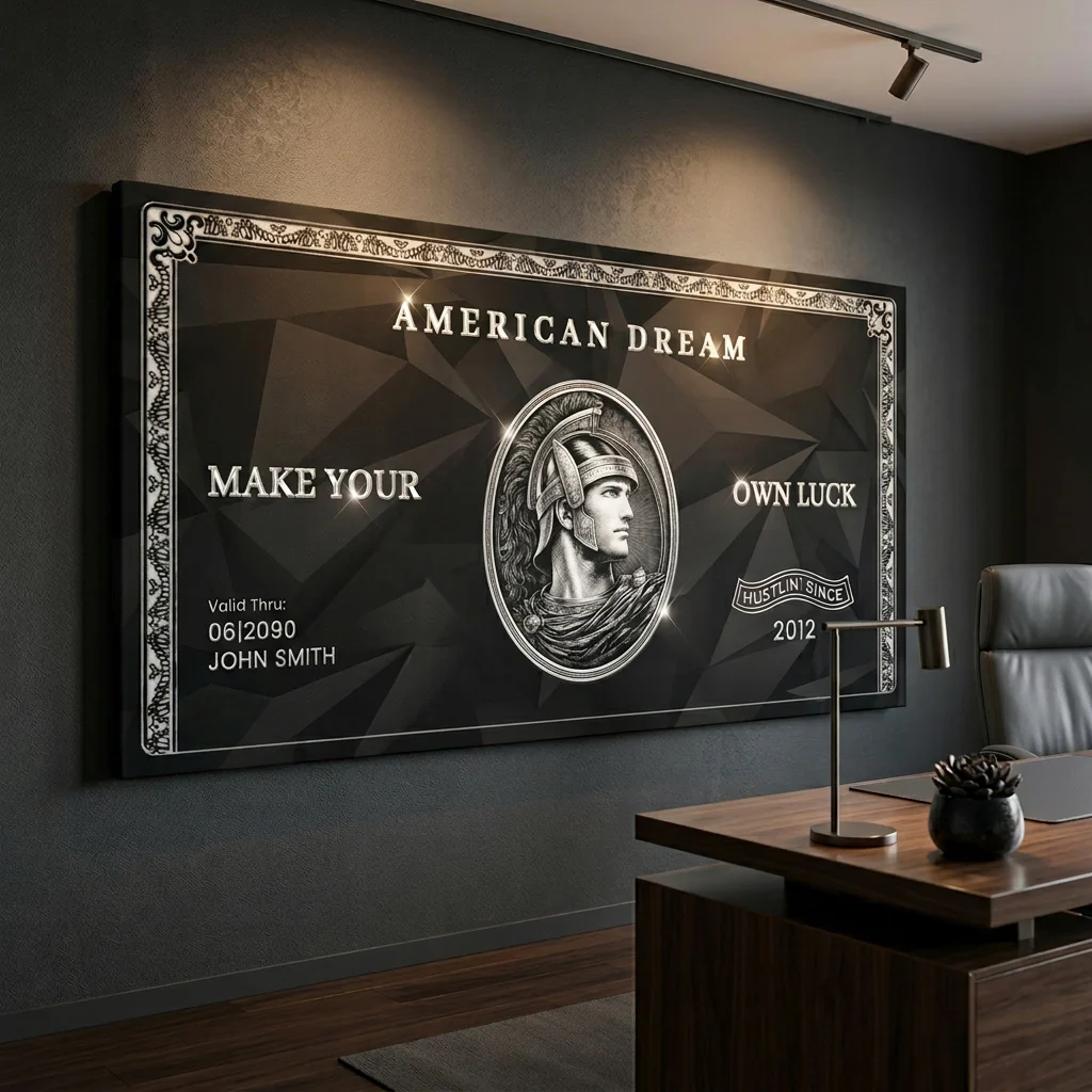 Personalized American Dream “Make Your Own Luck” Wall Sign II - Image 2