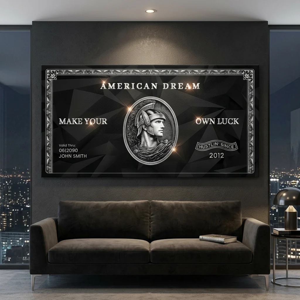 Personalized American Dream “Make Your Own Luck” Wall Sign II - Image 5