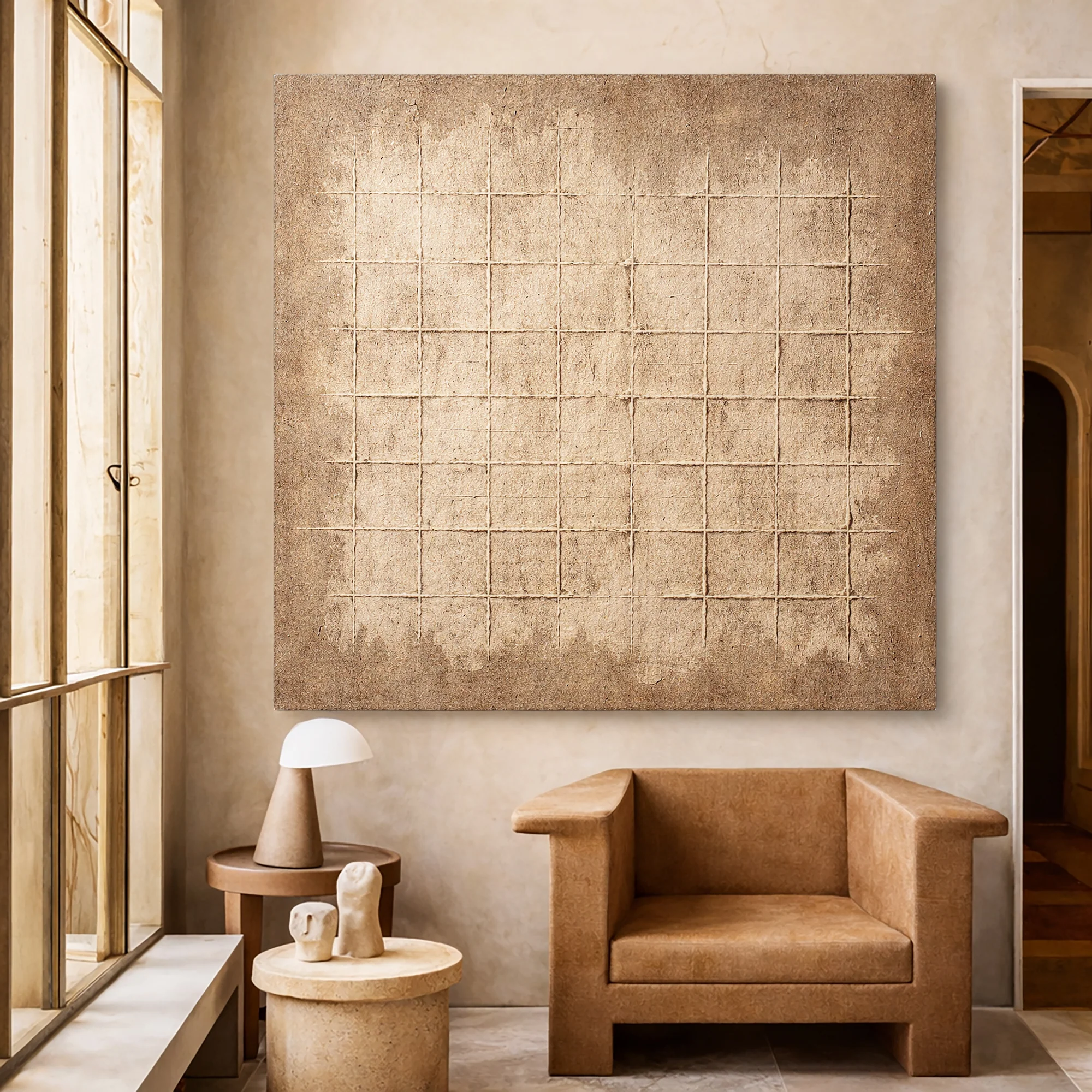 Earthen Grid Framework Wall Art - Image 2