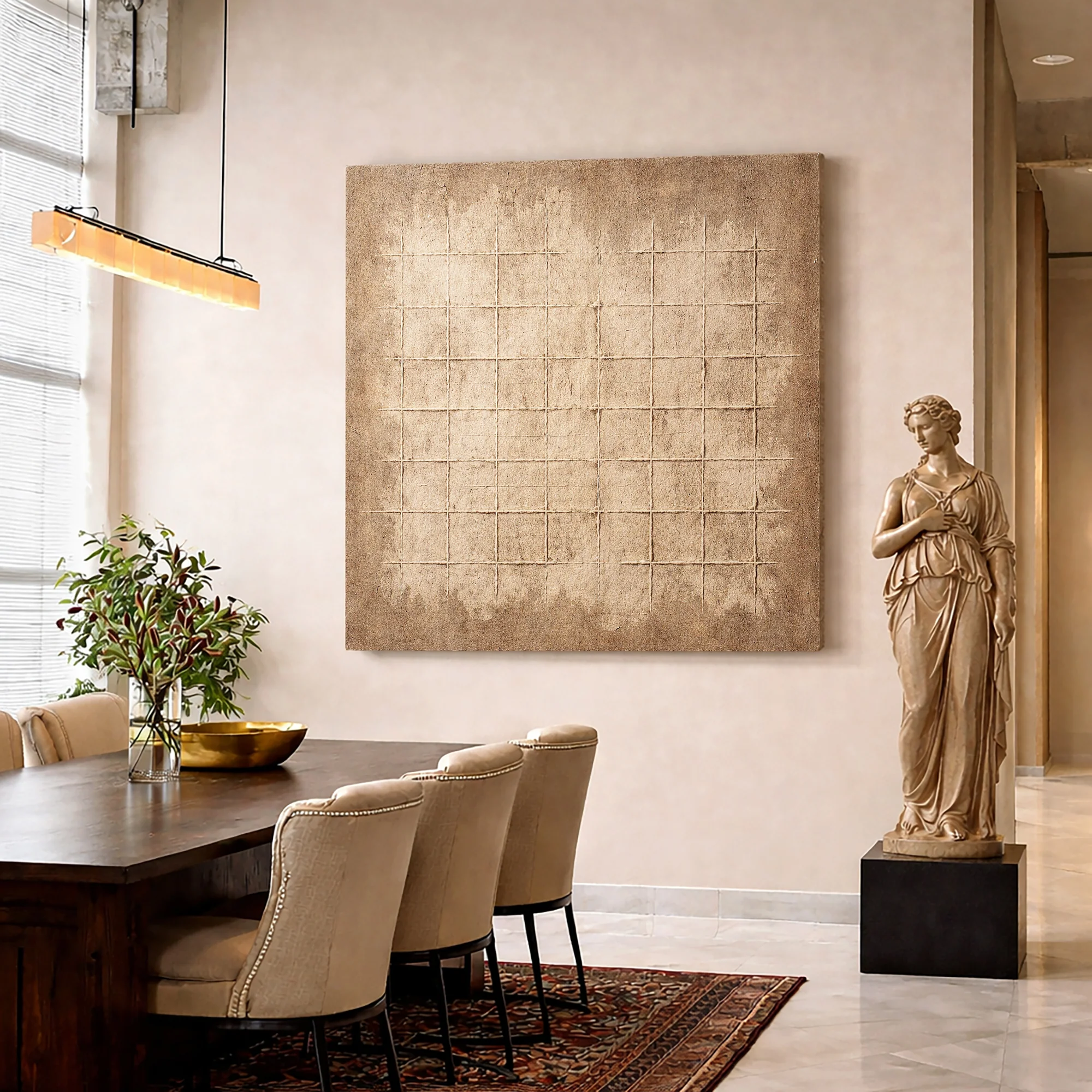 Earthen Grid Framework Wall Art - Image 3