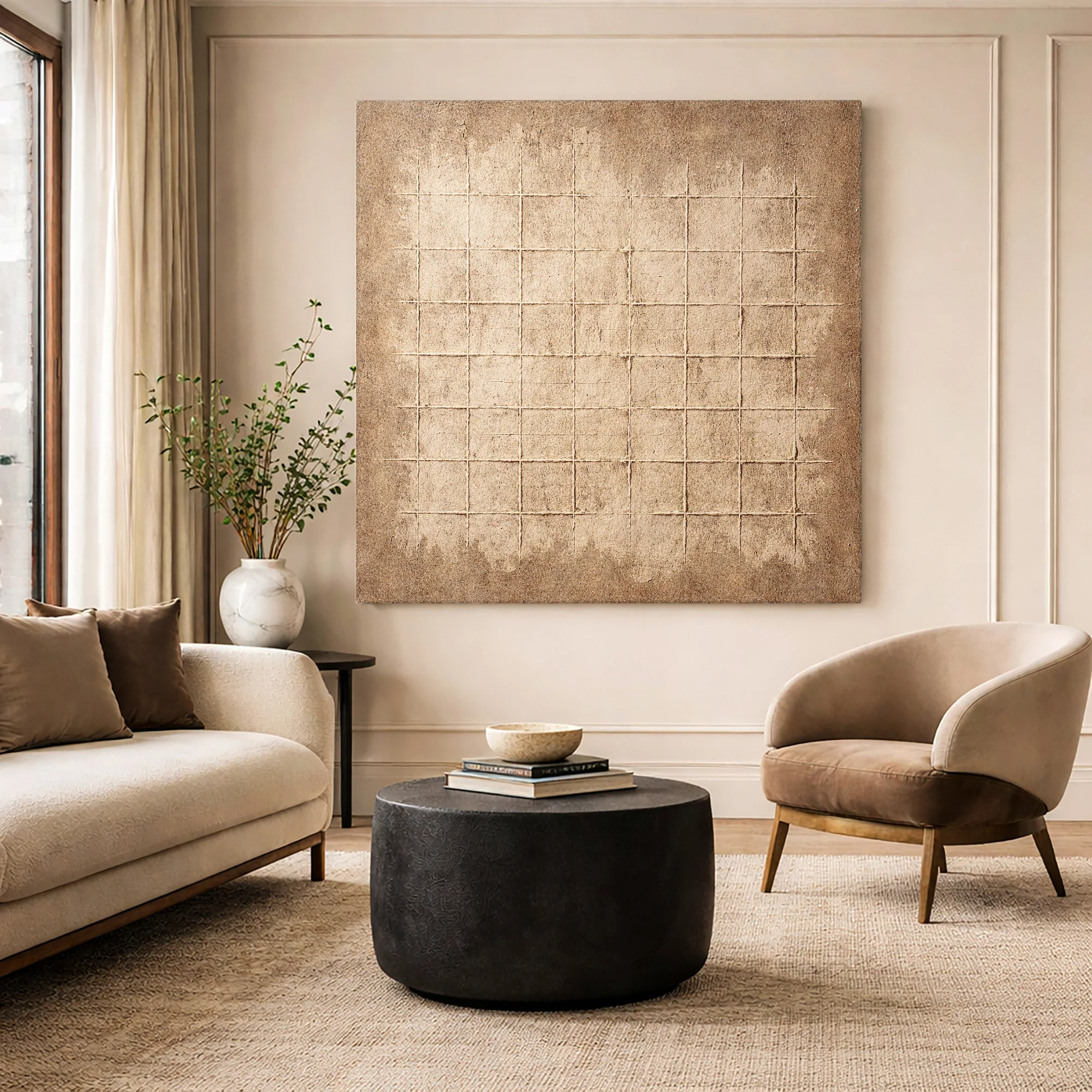 Earthen Grid Framework Wall Art - Image 4