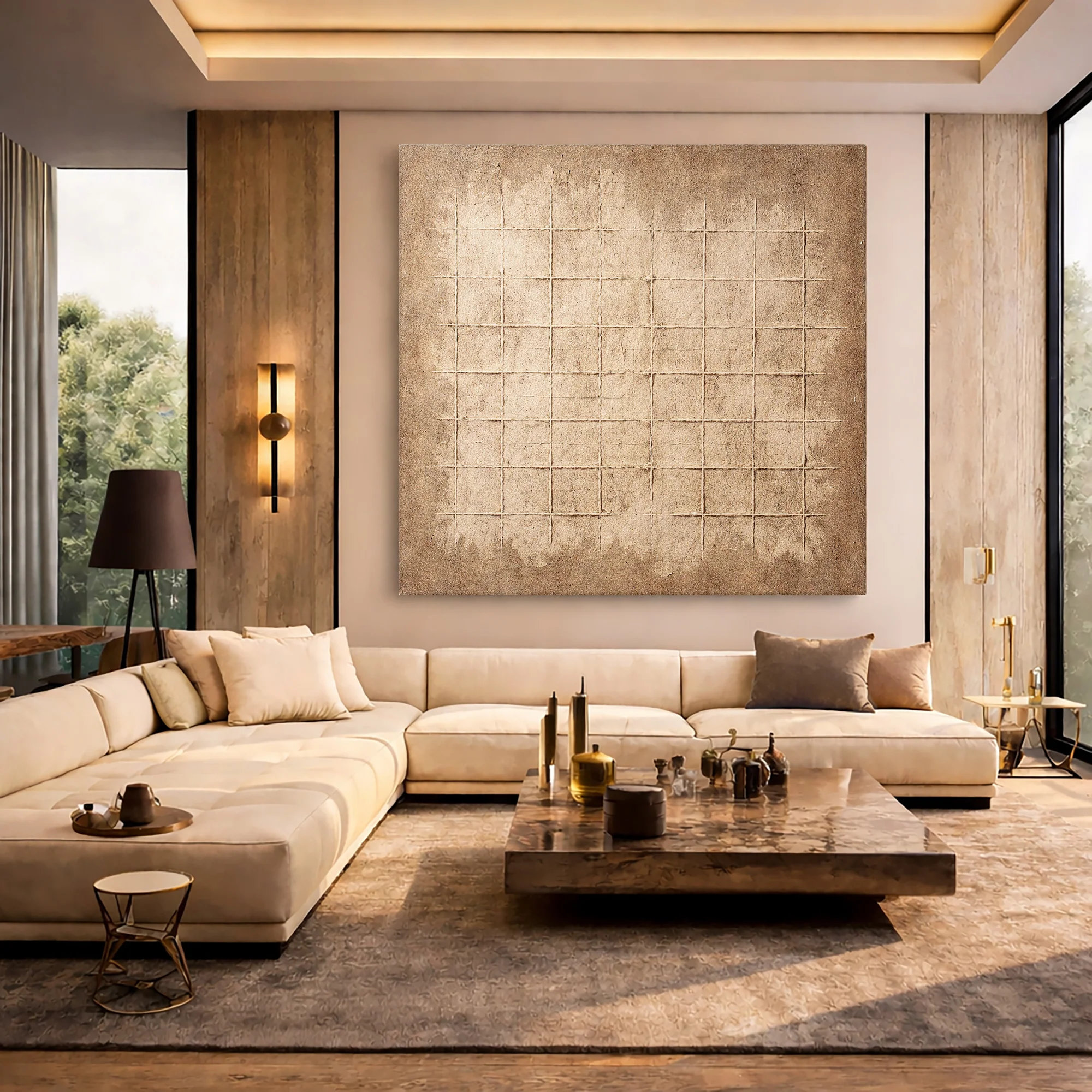 Earthen Grid Framework Wall Art - Image 5