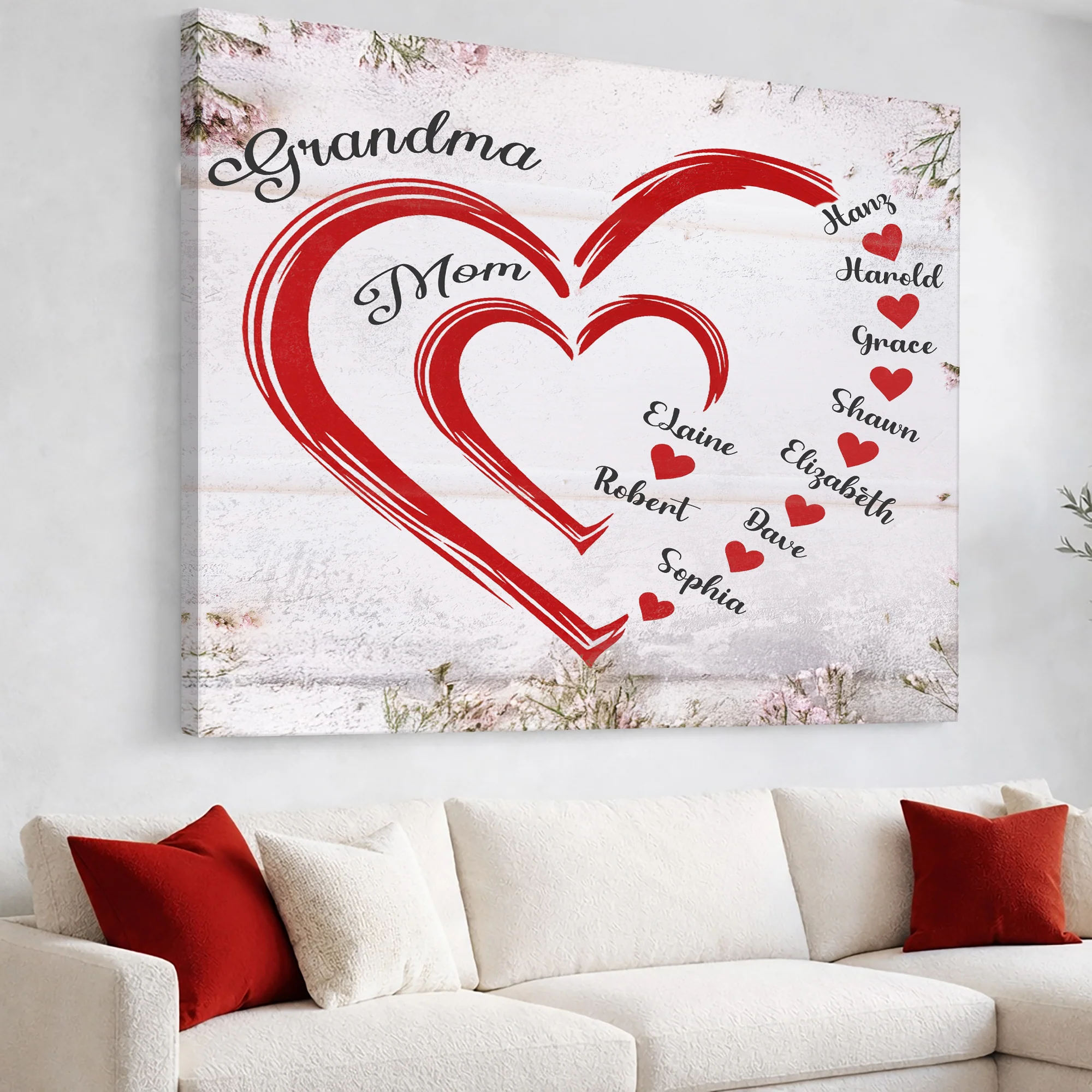 Personalize Mothers Hearts Wall Sign - Image 2