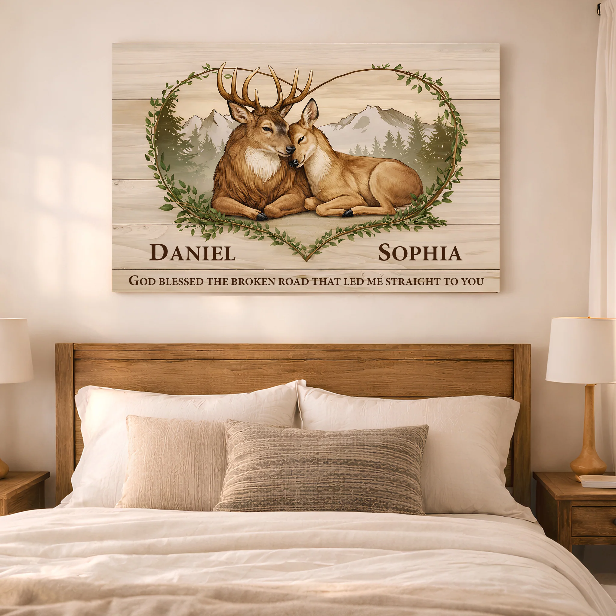 God Bless the Broken Road That Led Me to You Deer Sign - Image 5