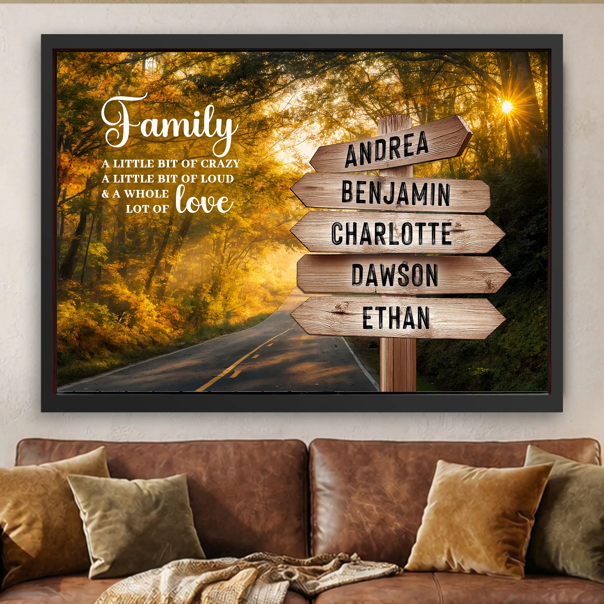 Family Whole Lot Of Love Autumn Road Wall Sign - Image 15