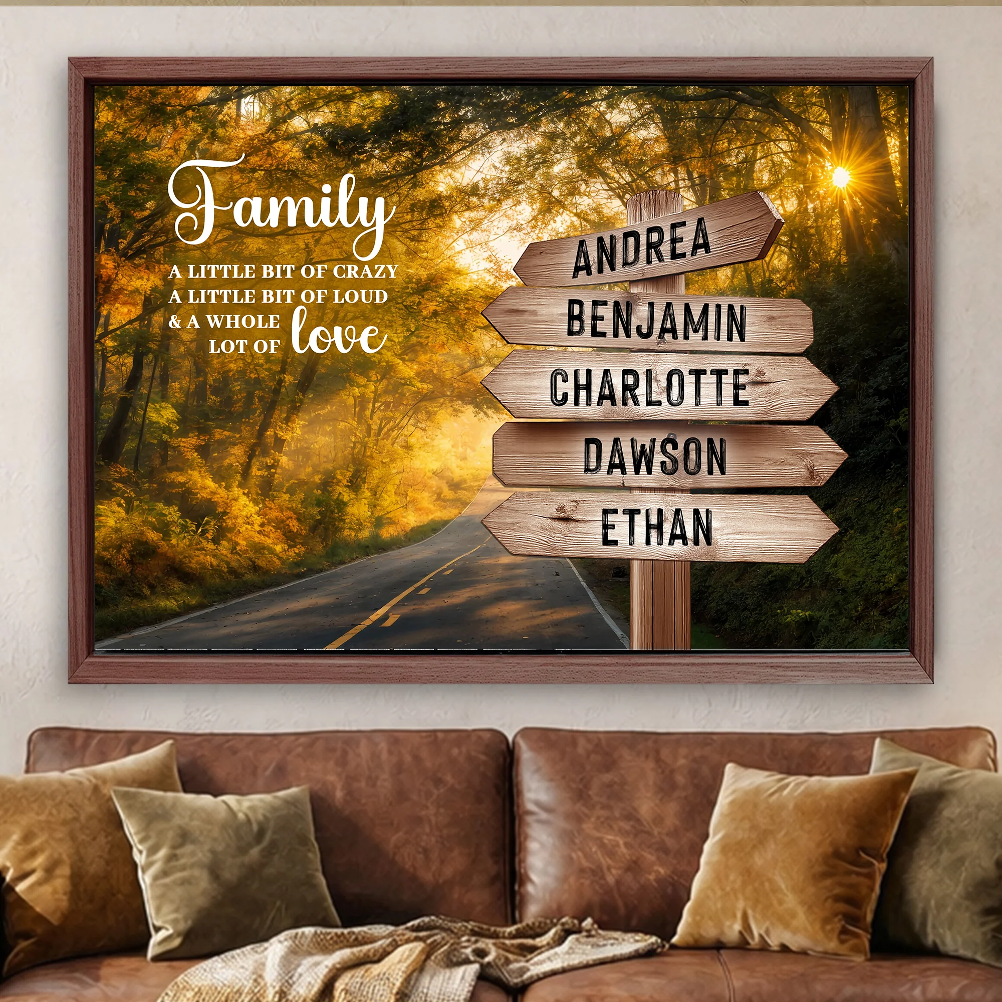 Family Whole Lot Of Love Autumn Road Wall Sign - Image 16
