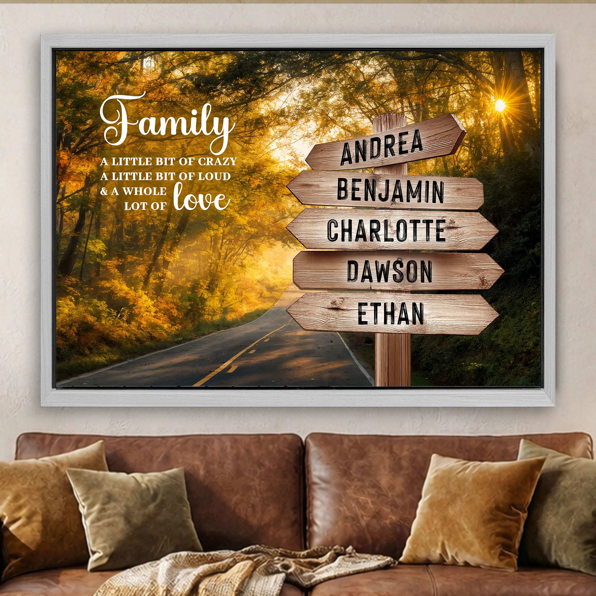 Family Whole Lot Of Love Autumn Road Wall Sign - Image 17