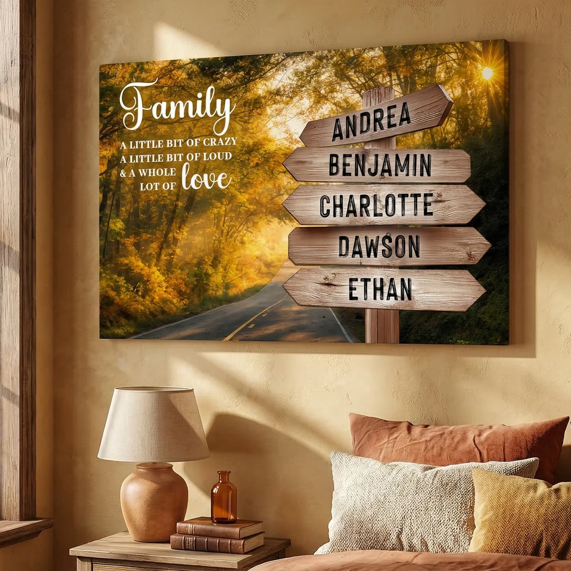 Family Whole Lot Of Love Autumn Road Wall Sign - Image 2