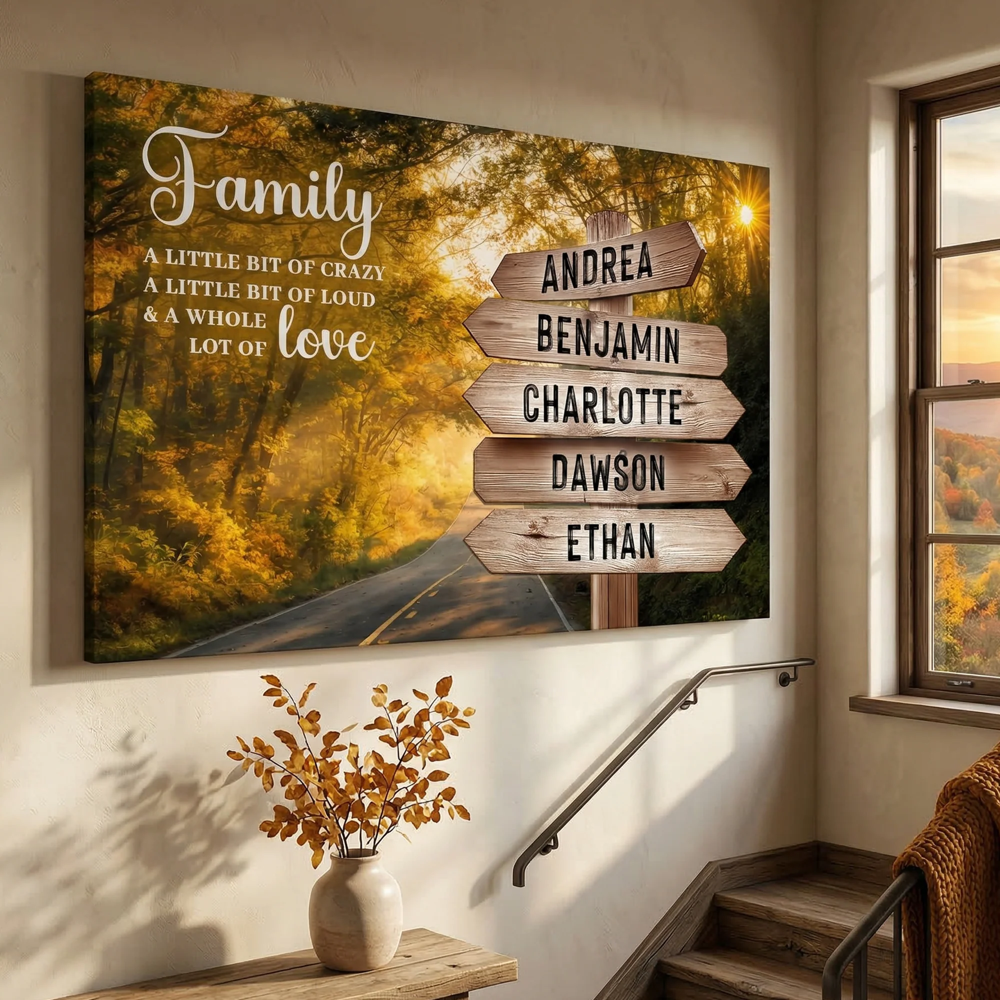 Family Whole Lot Of Love Autumn Road Wall Sign - Image 4