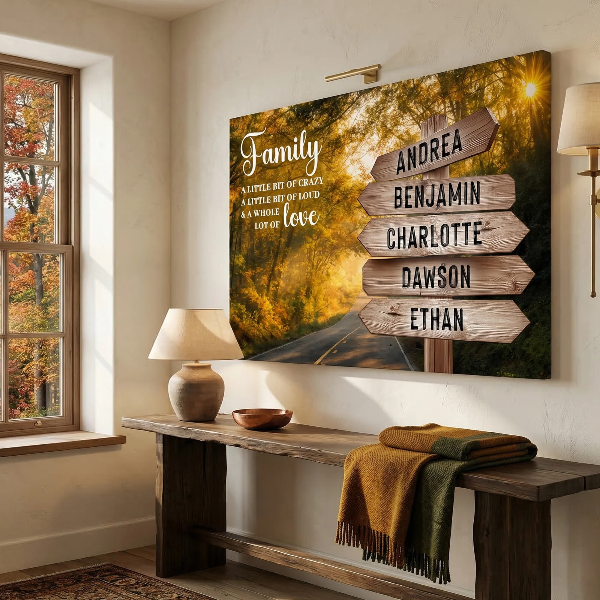 Family Whole Lot Of Love Autumn Road Wall Sign - Image 5