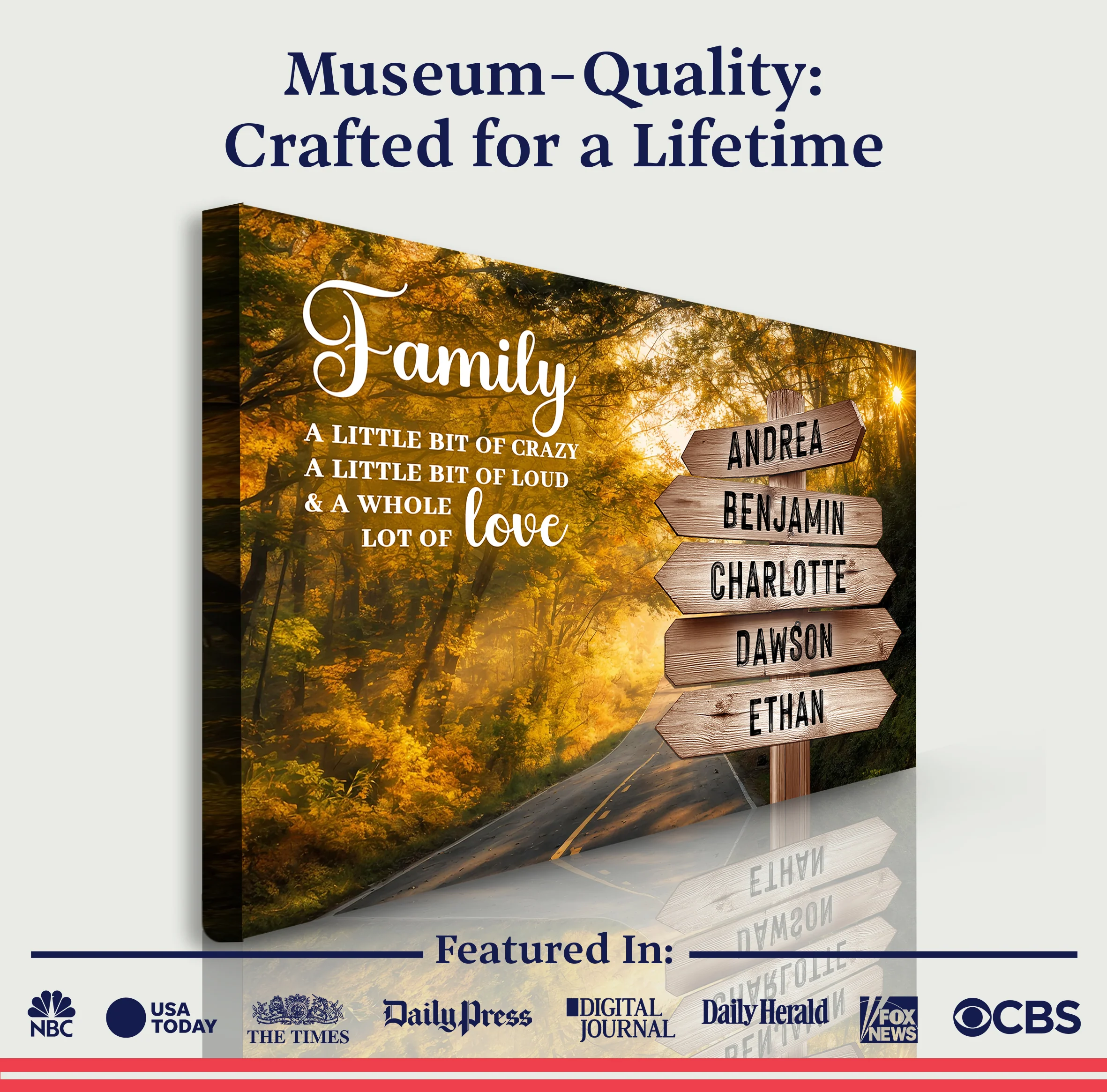 Family Whole Lot Of Love Autumn Road Wall Sign - Image 6