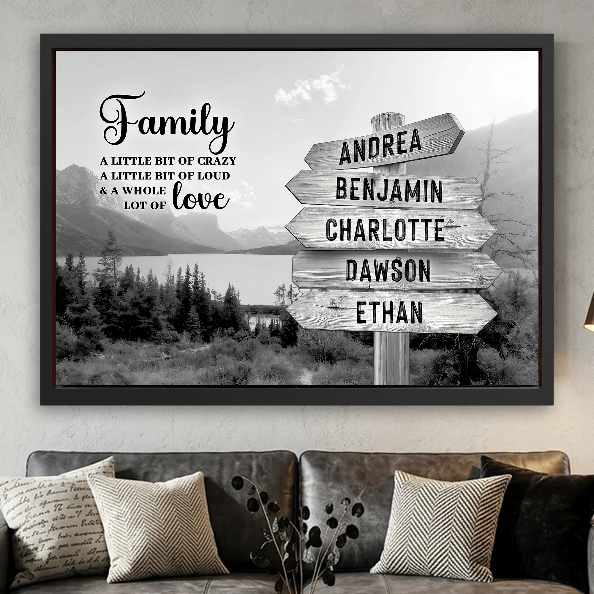 Family Whole Lot Of Love Grey Mountain Wall Sign - Image 15