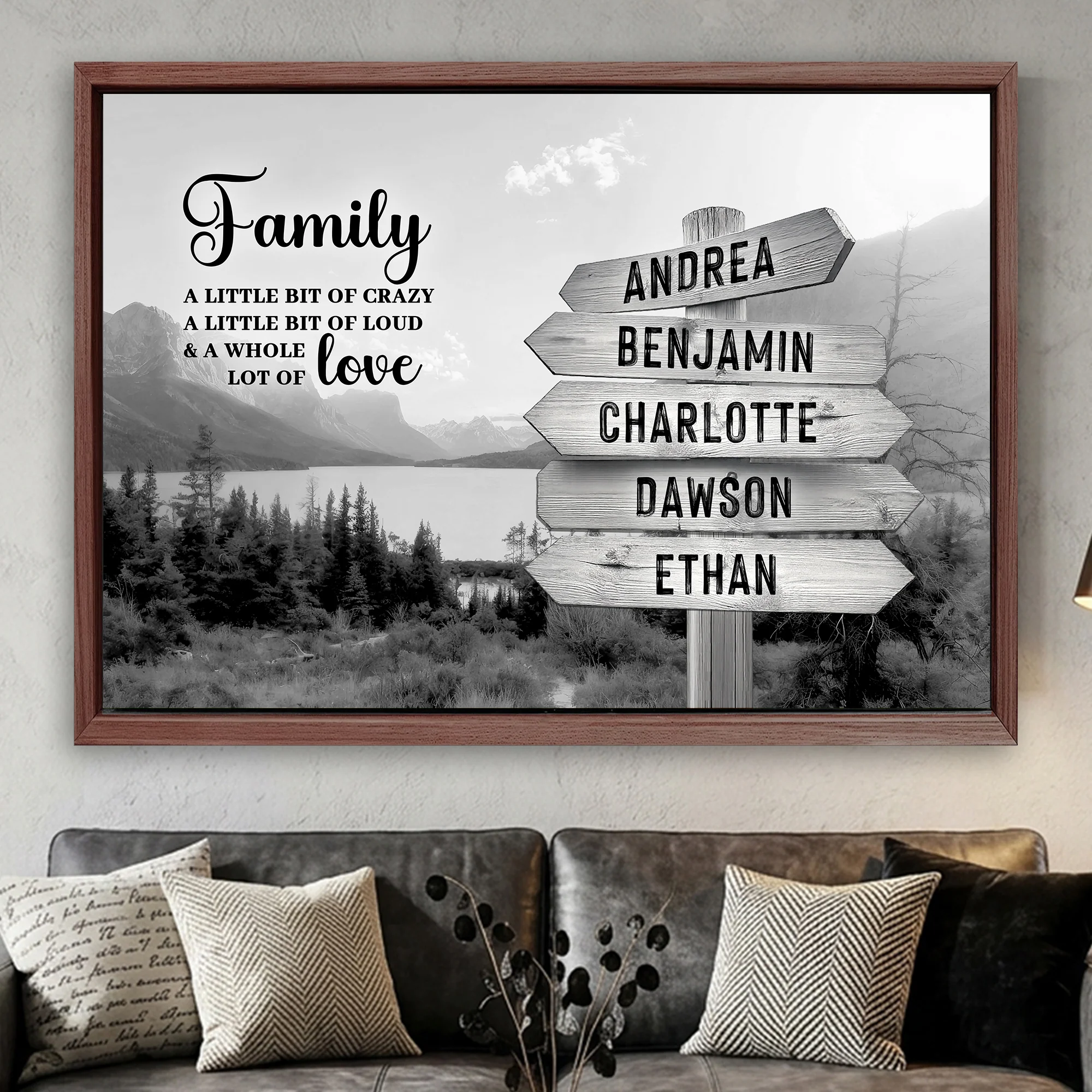 Family Whole Lot Of Love Grey Mountain Wall Sign - Image 16