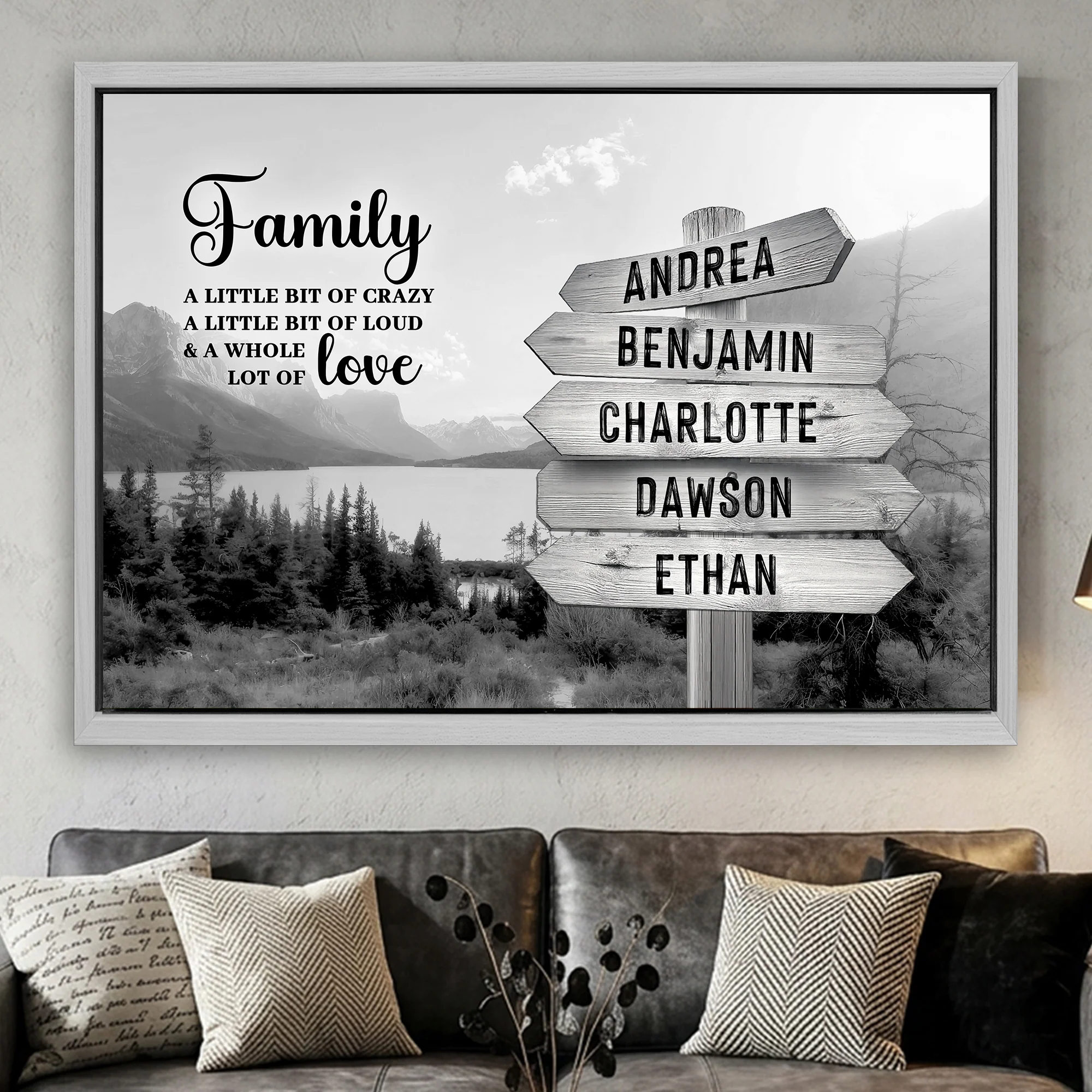 Family Whole Lot Of Love Grey Mountain Wall Sign - Image 17