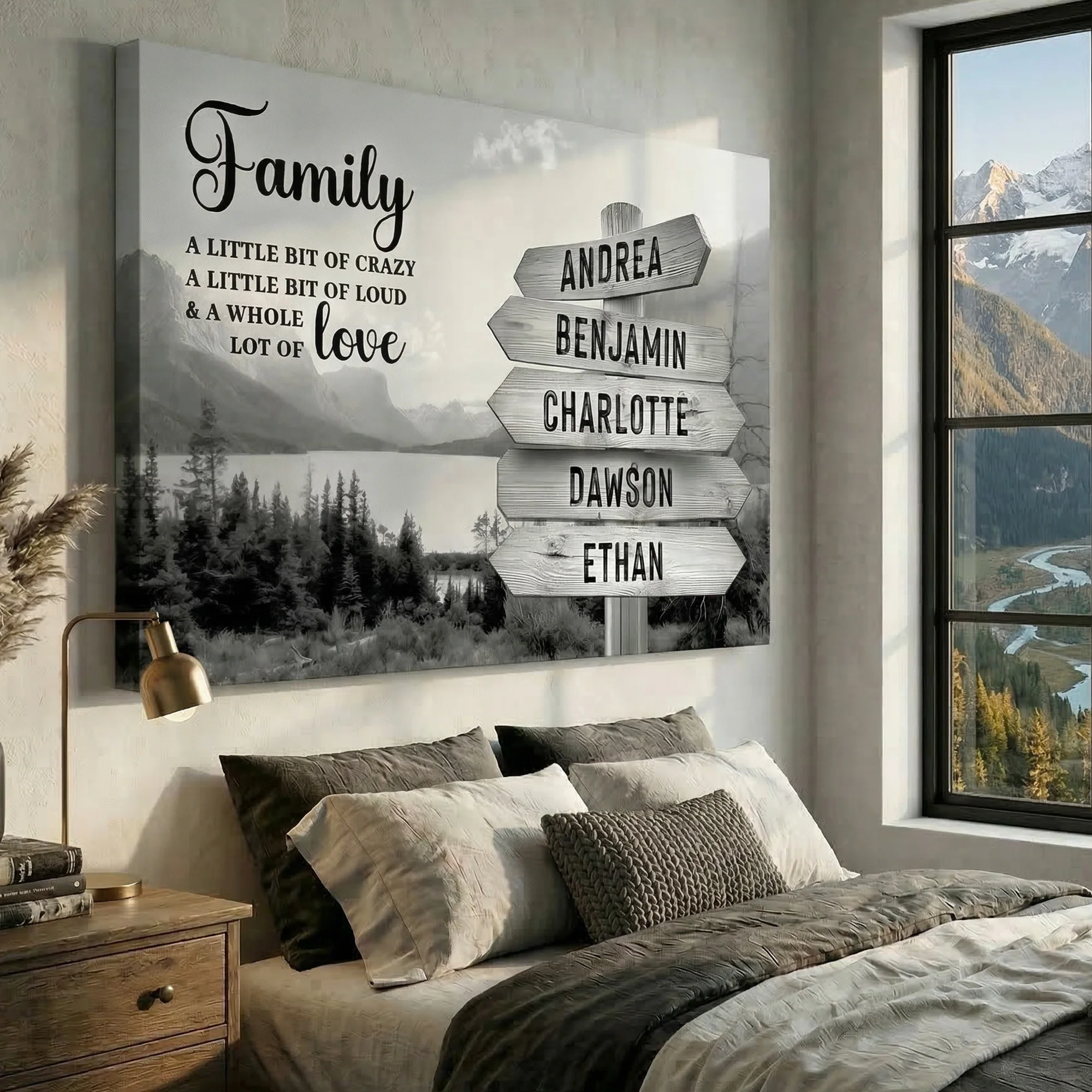 Family Whole Lot Of Love Grey Mountain Wall Sign - Image 2
