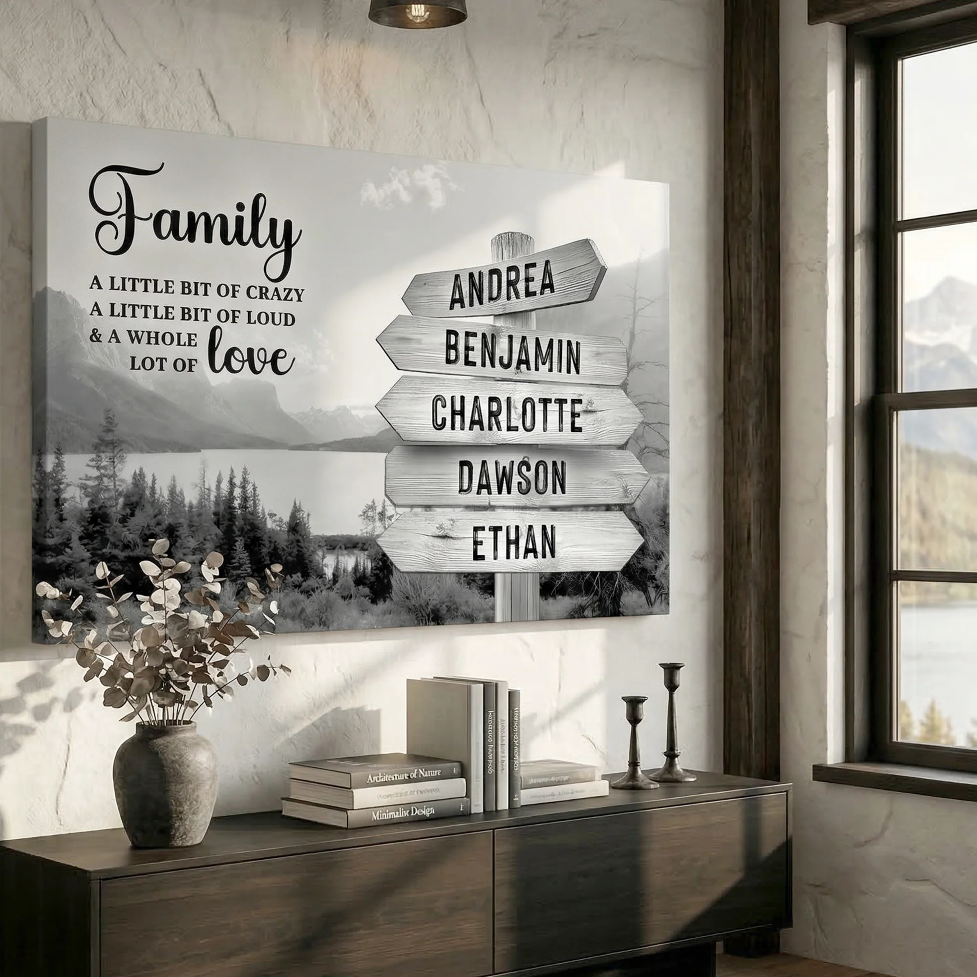 Family Whole Lot Of Love Grey Mountain Wall Sign - Image 4