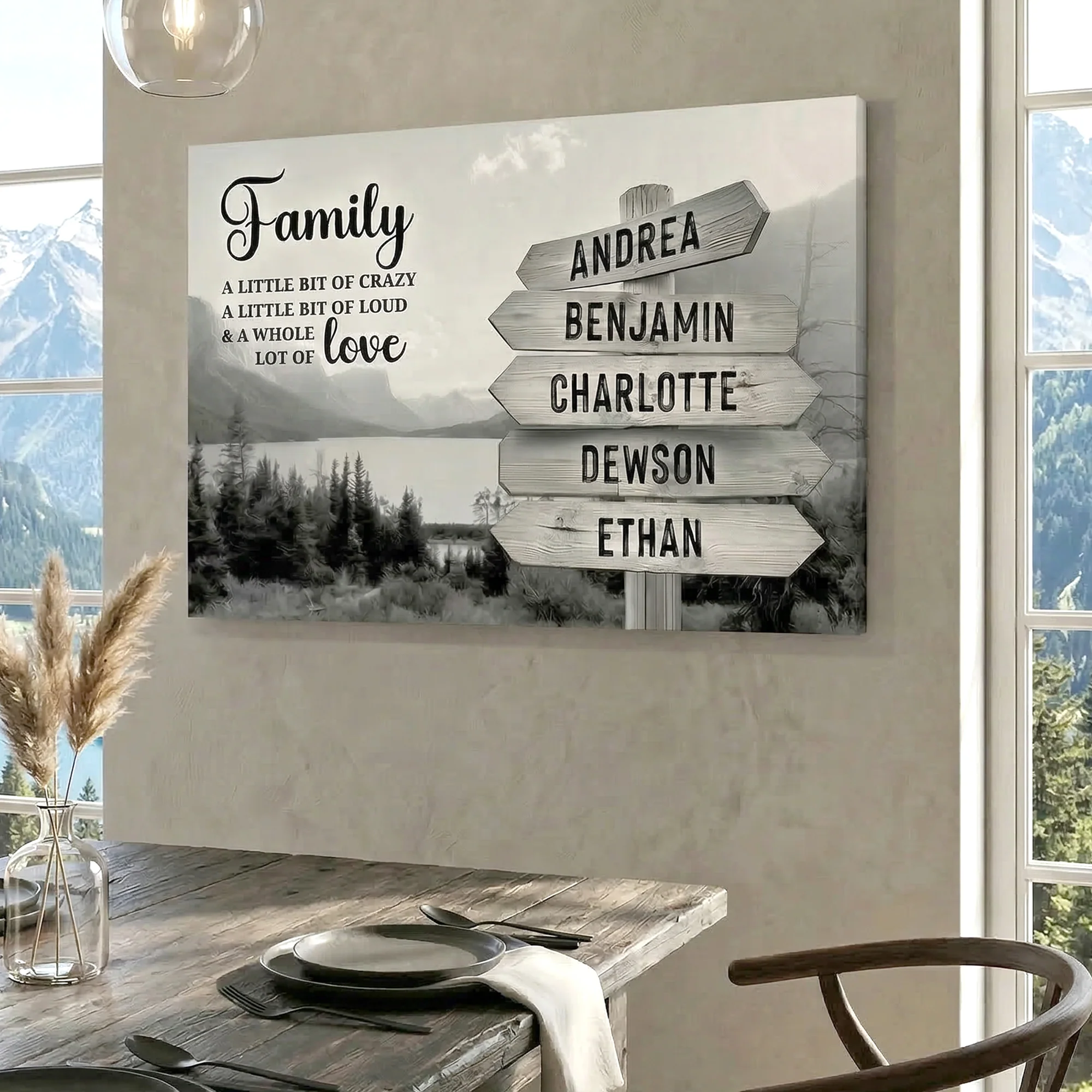 Family Whole Lot Of Love Grey Mountain Wall Sign - Image 5