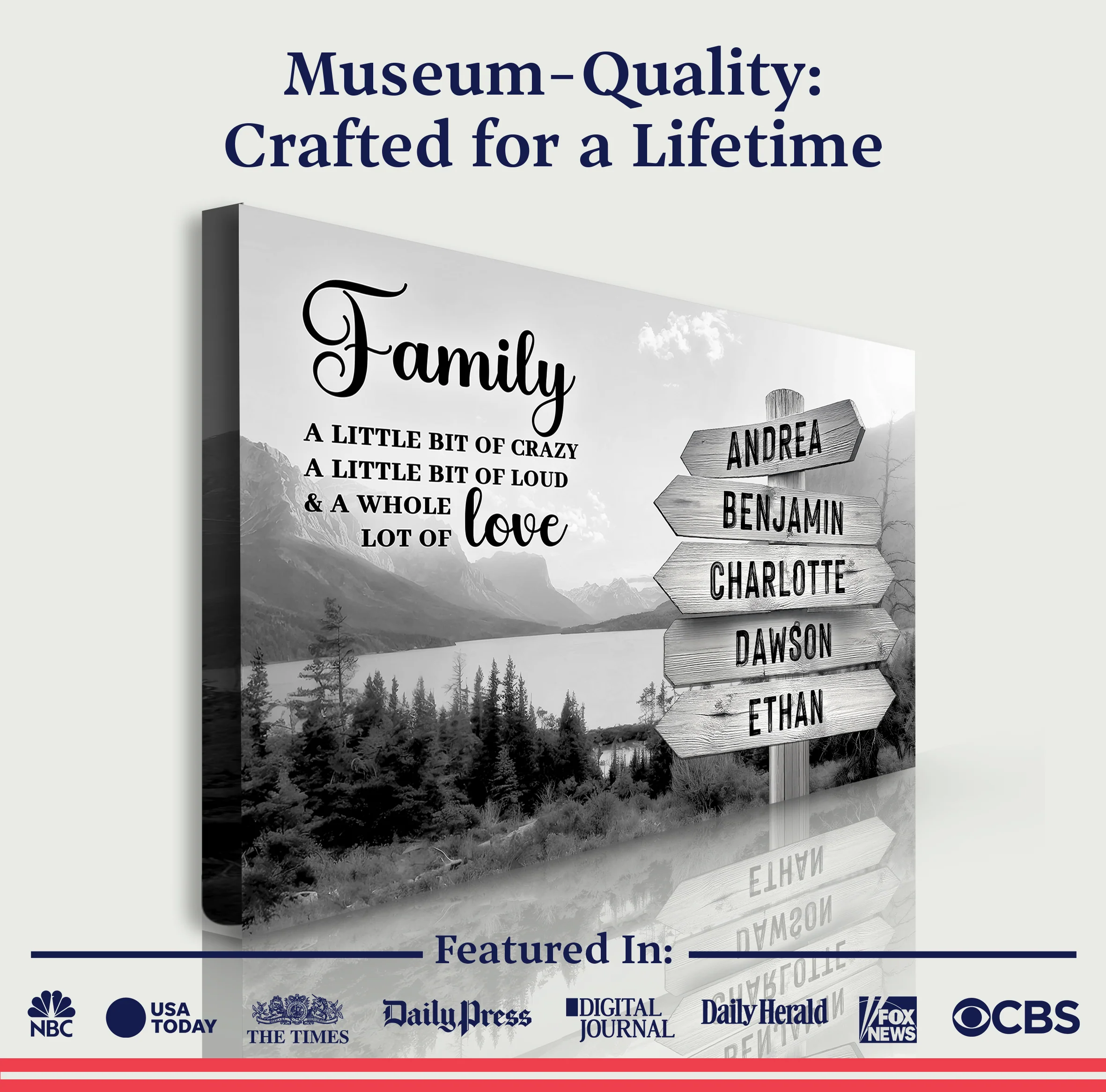 Family Whole Lot Of Love Grey Mountain Wall Sign - Image 6