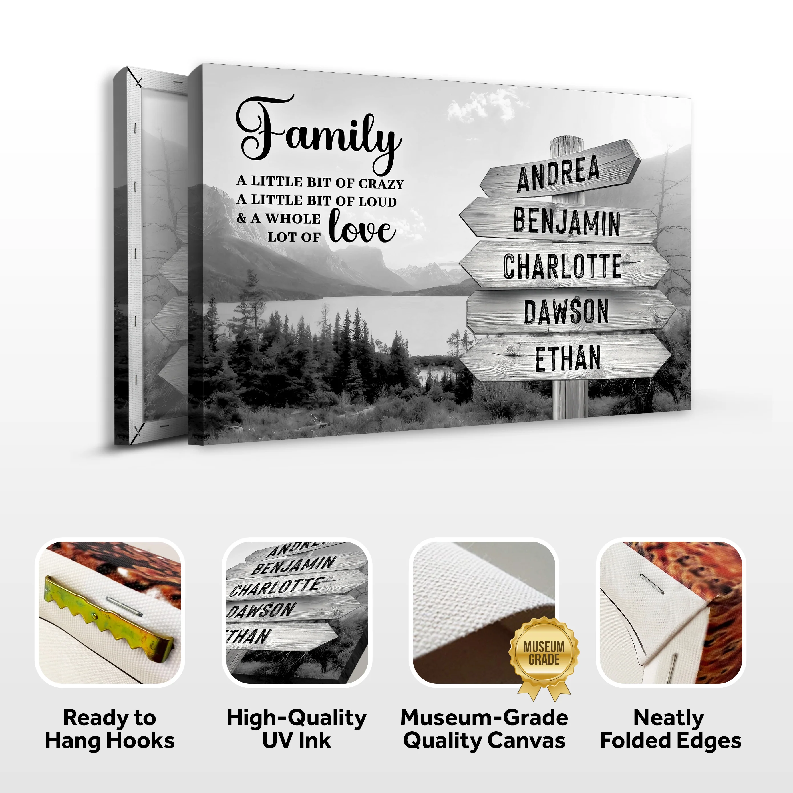 Family Whole Lot Of Love Grey Mountain Wall Sign - Image 8