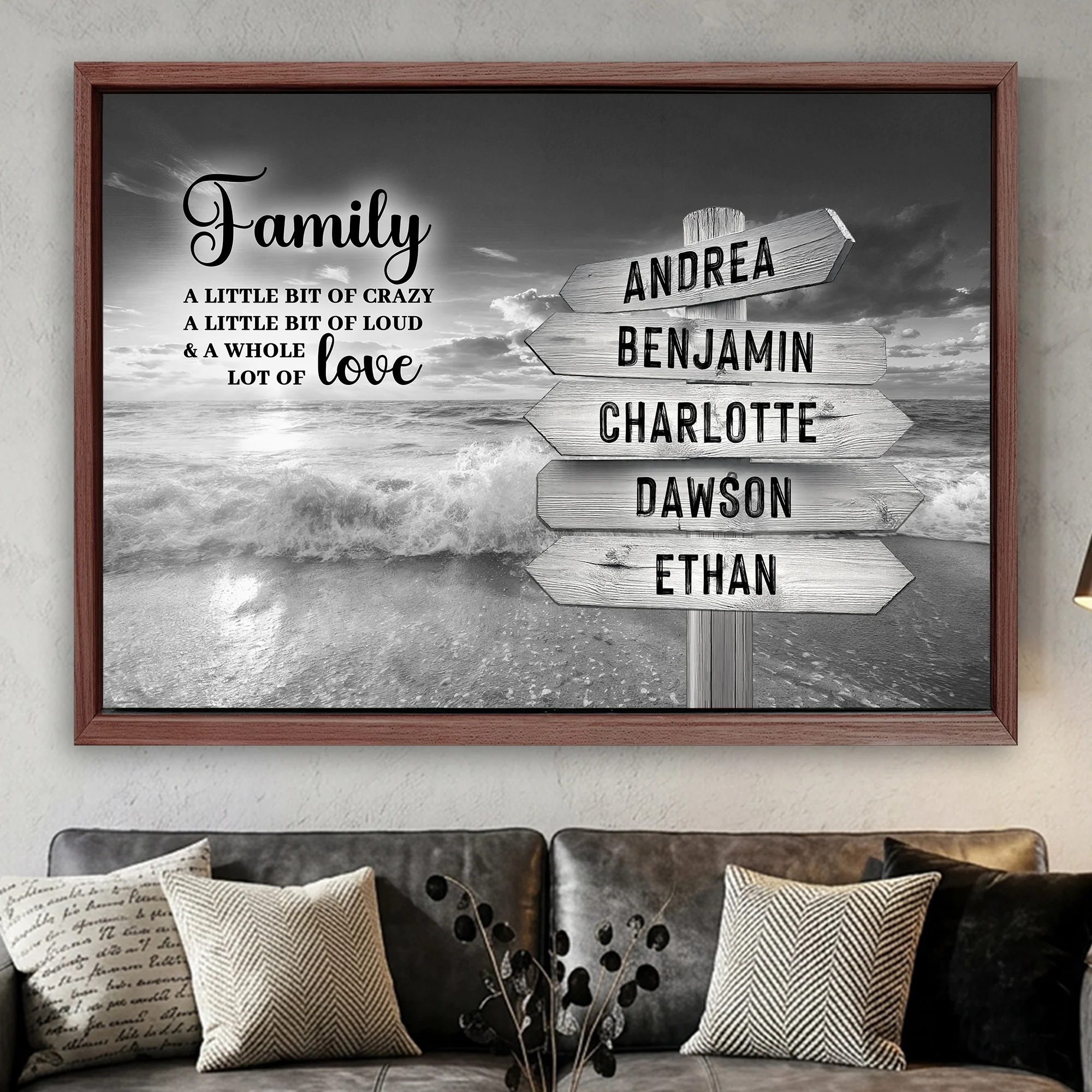 Family Whole Lot Of Love Grey Ocean Sunset Wall Sign - Image 16