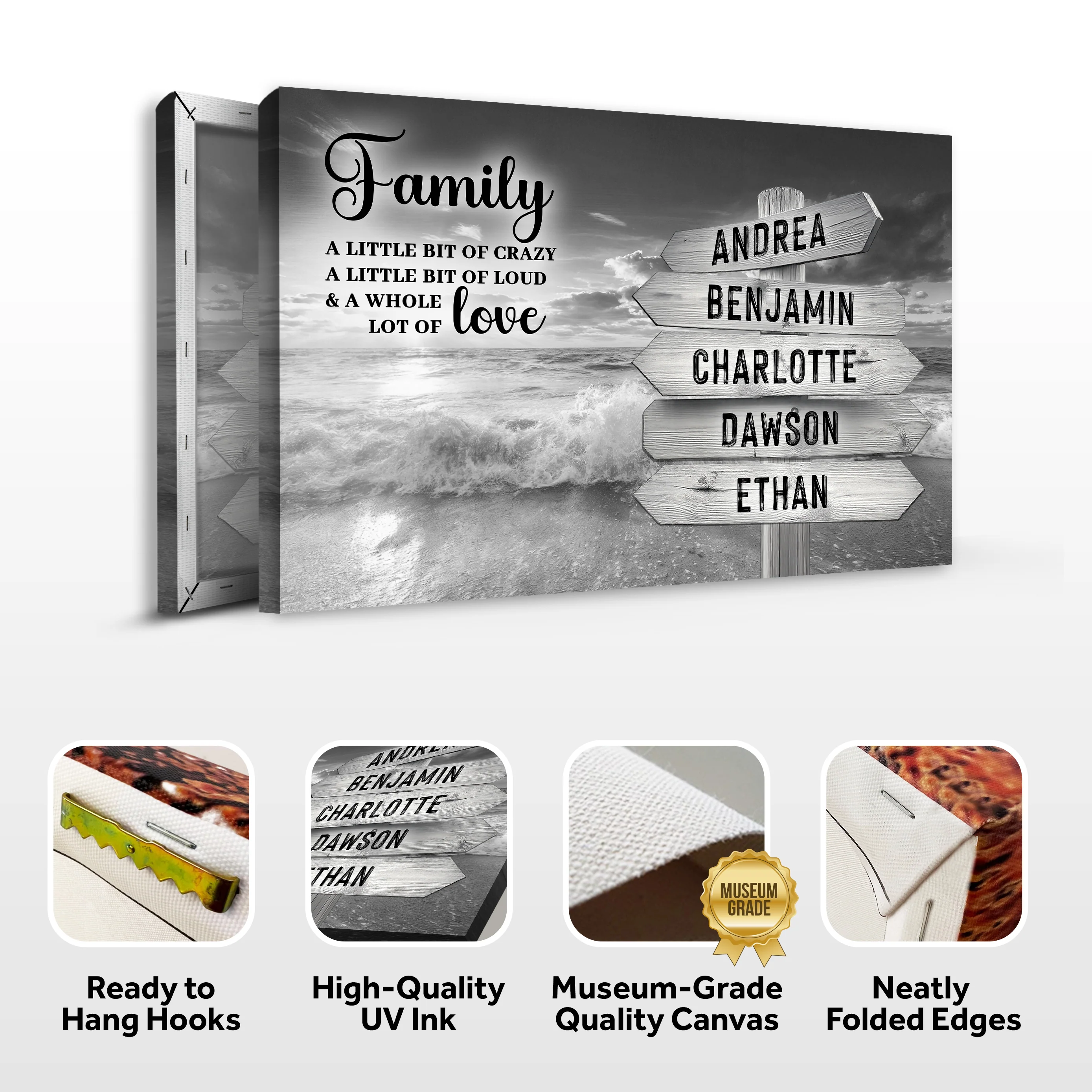 Family Whole Lot Of Love Grey Ocean Sunset Wall Sign - Image 8