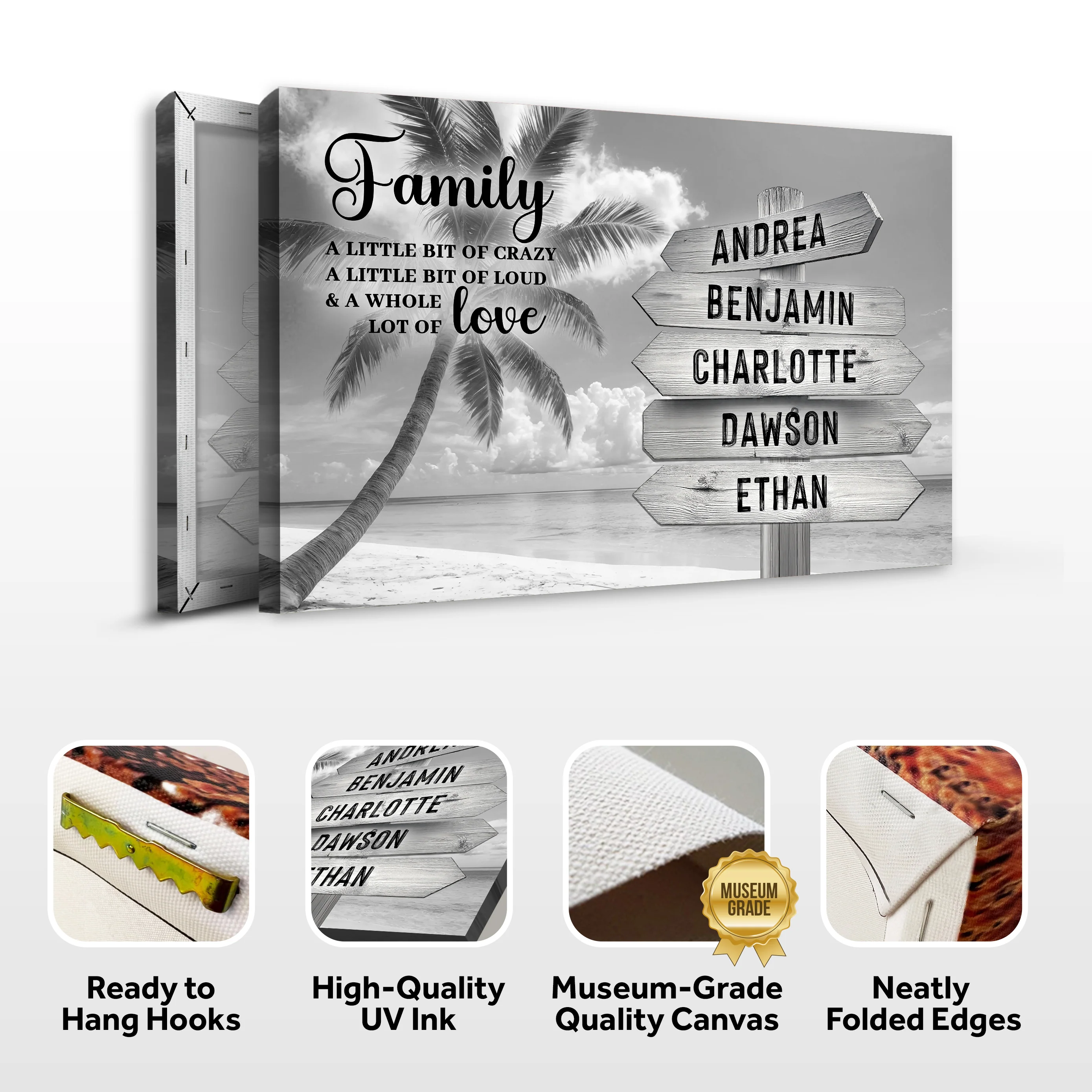 Family Whole Lot Of Love Grey Tropical Ocean Wall Sign - Image 8