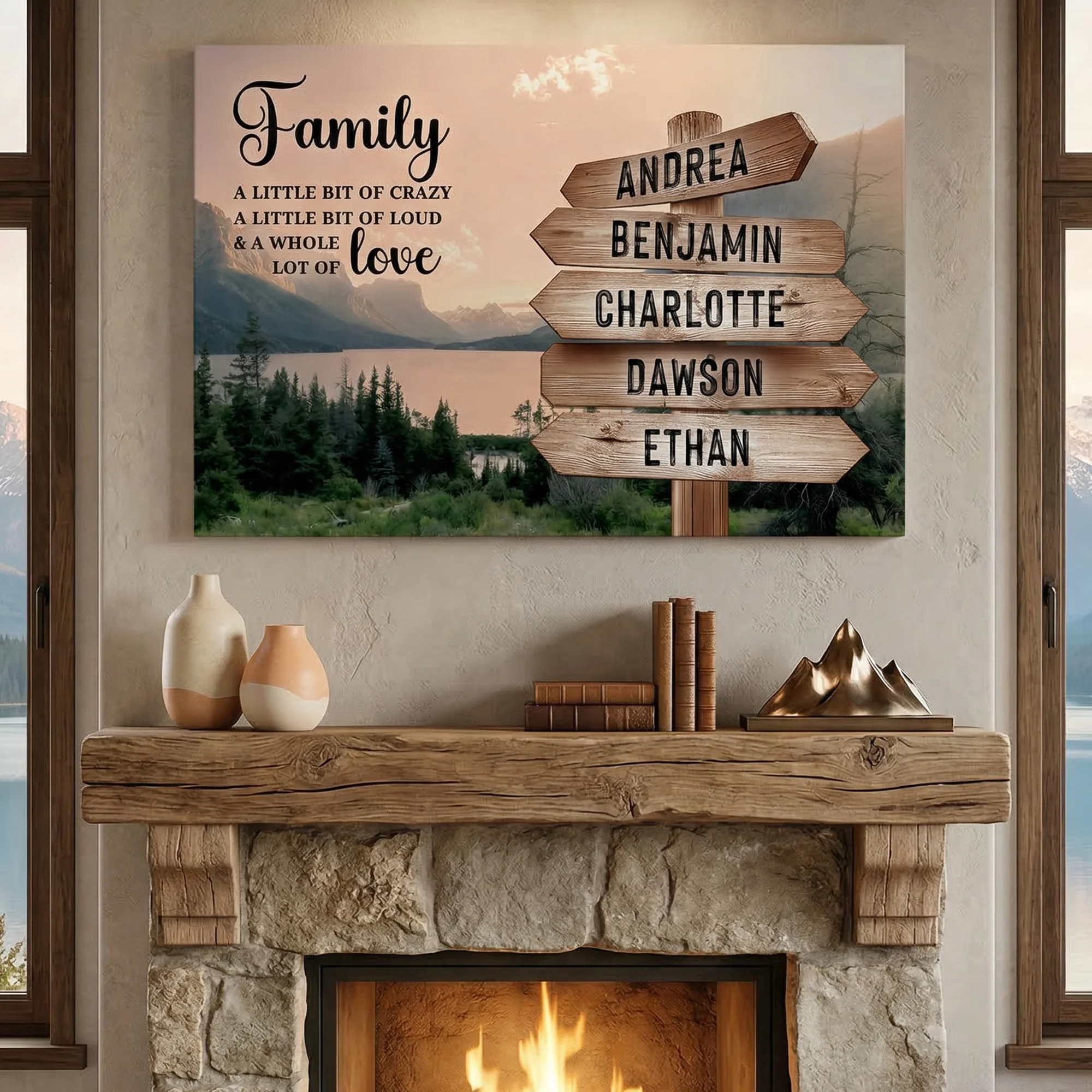 Family Whole Lot Of Love Mountain Wall Sign - Image 3