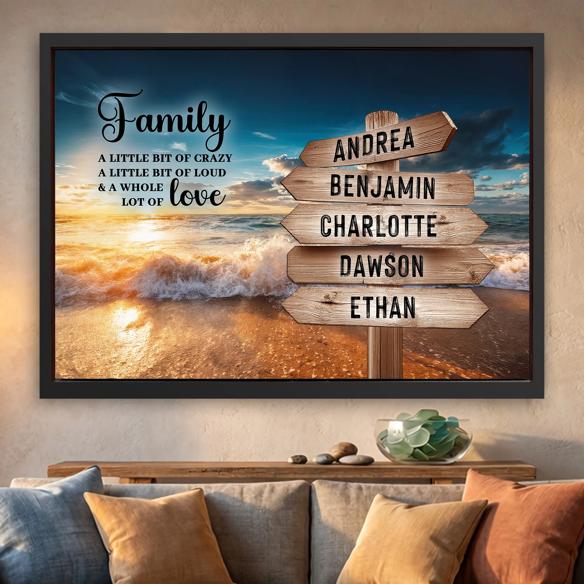 Family Whole Lot Of Love Ocean Sunset Wall Sign - Image 15