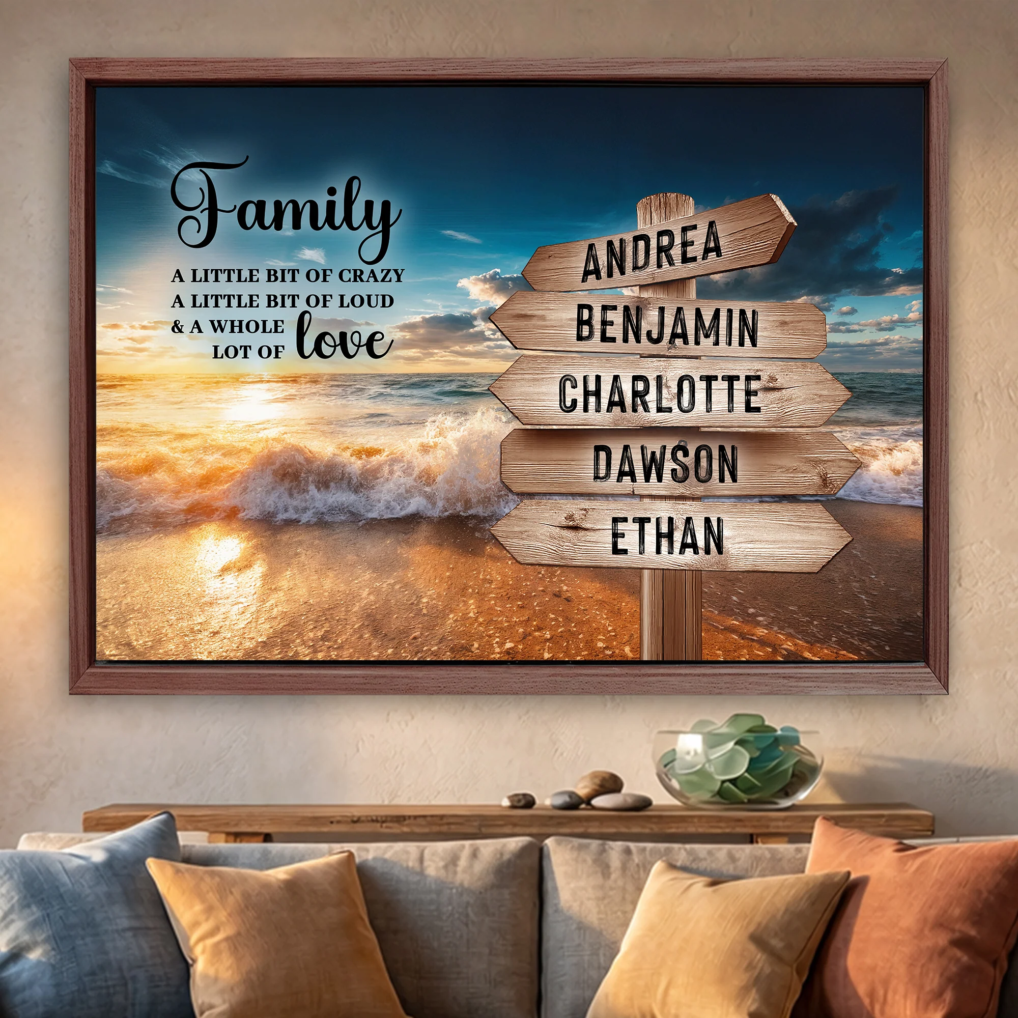 Family Whole Lot Of Love Ocean Sunset Wall Sign - Image 16